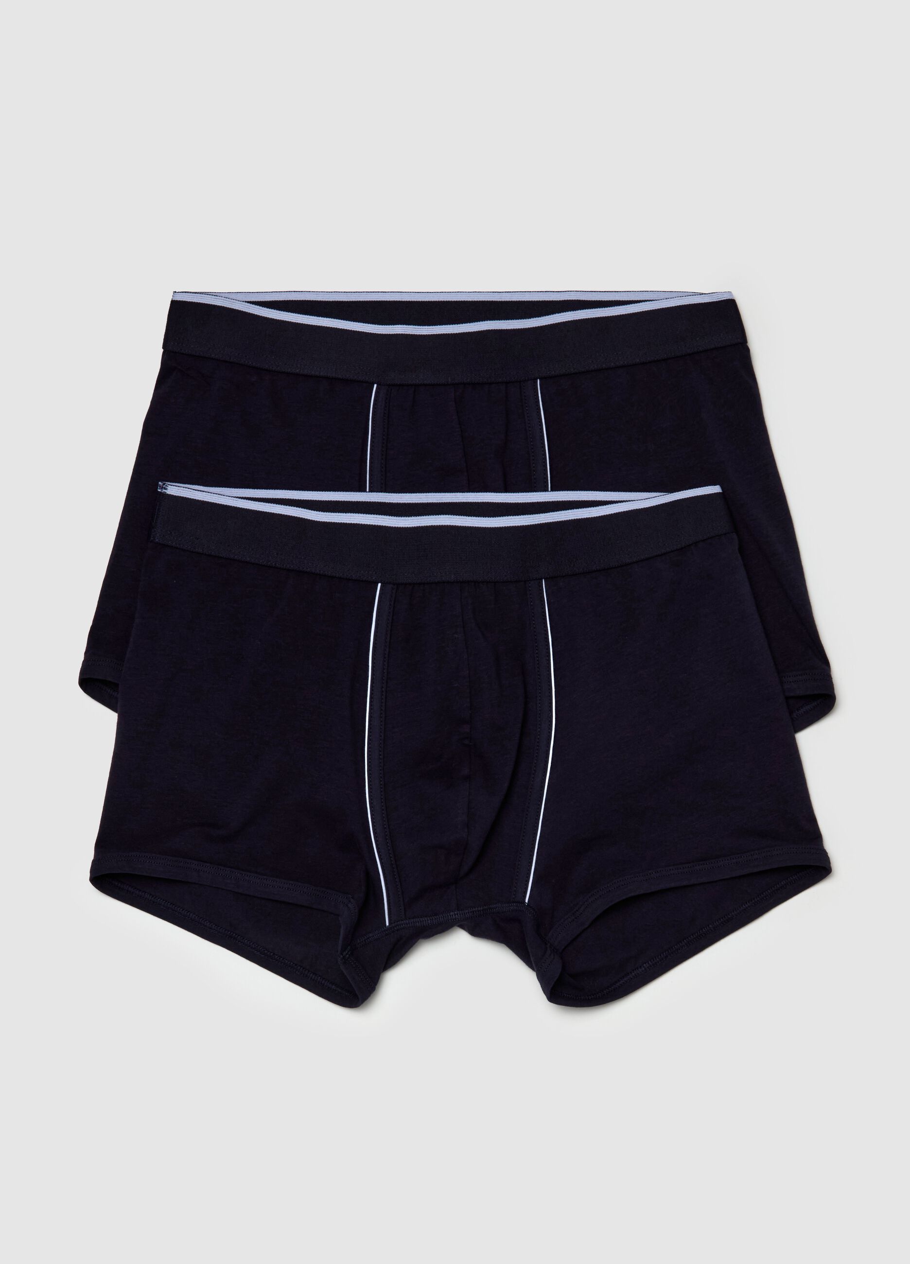 Two-pack boxer shorts with contrasting piping