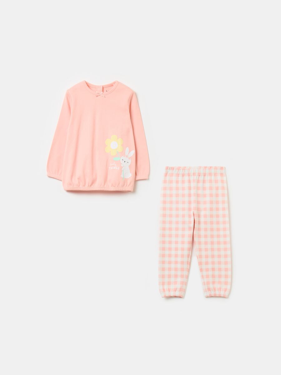 Organic cotton pyjamas with bow and print_0