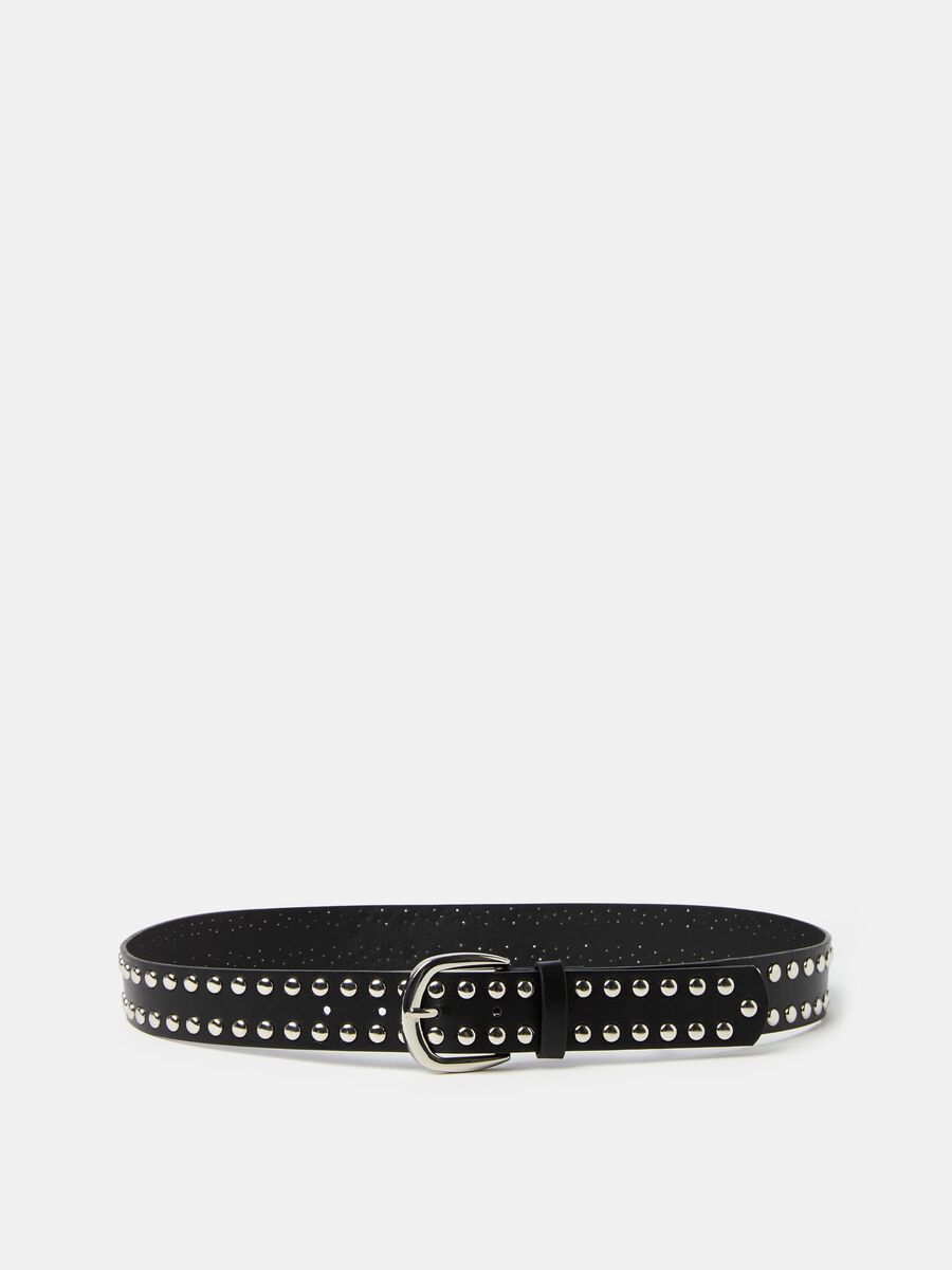 Glossy-effect belt with studs_1