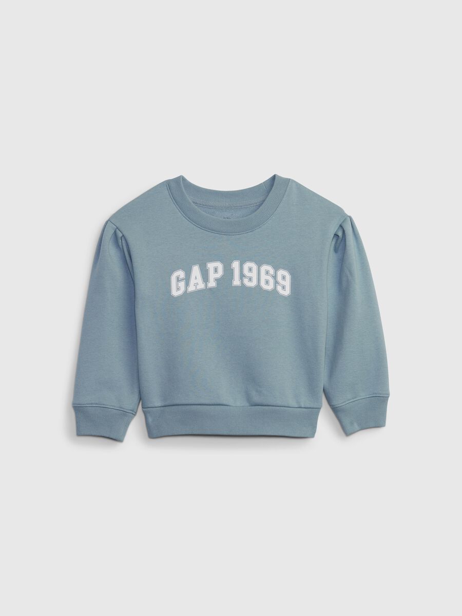 Cotton sweatshirt with logo print_0