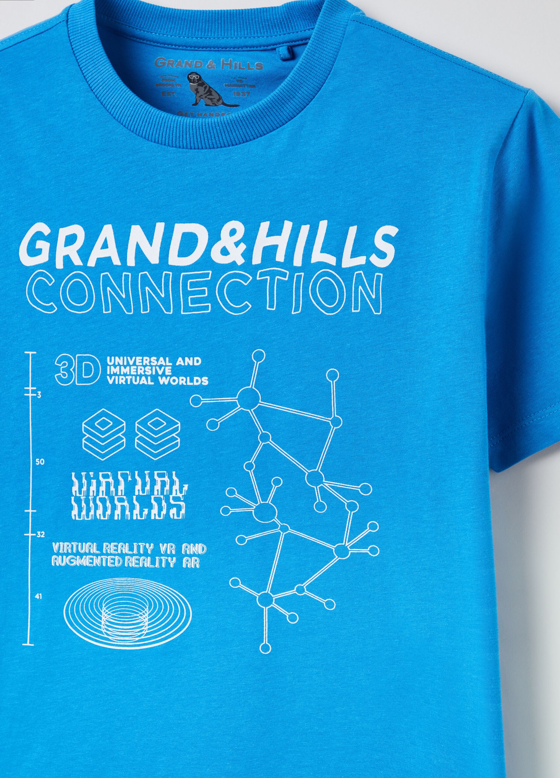 Cotton T-shirt with Grand&Hills print