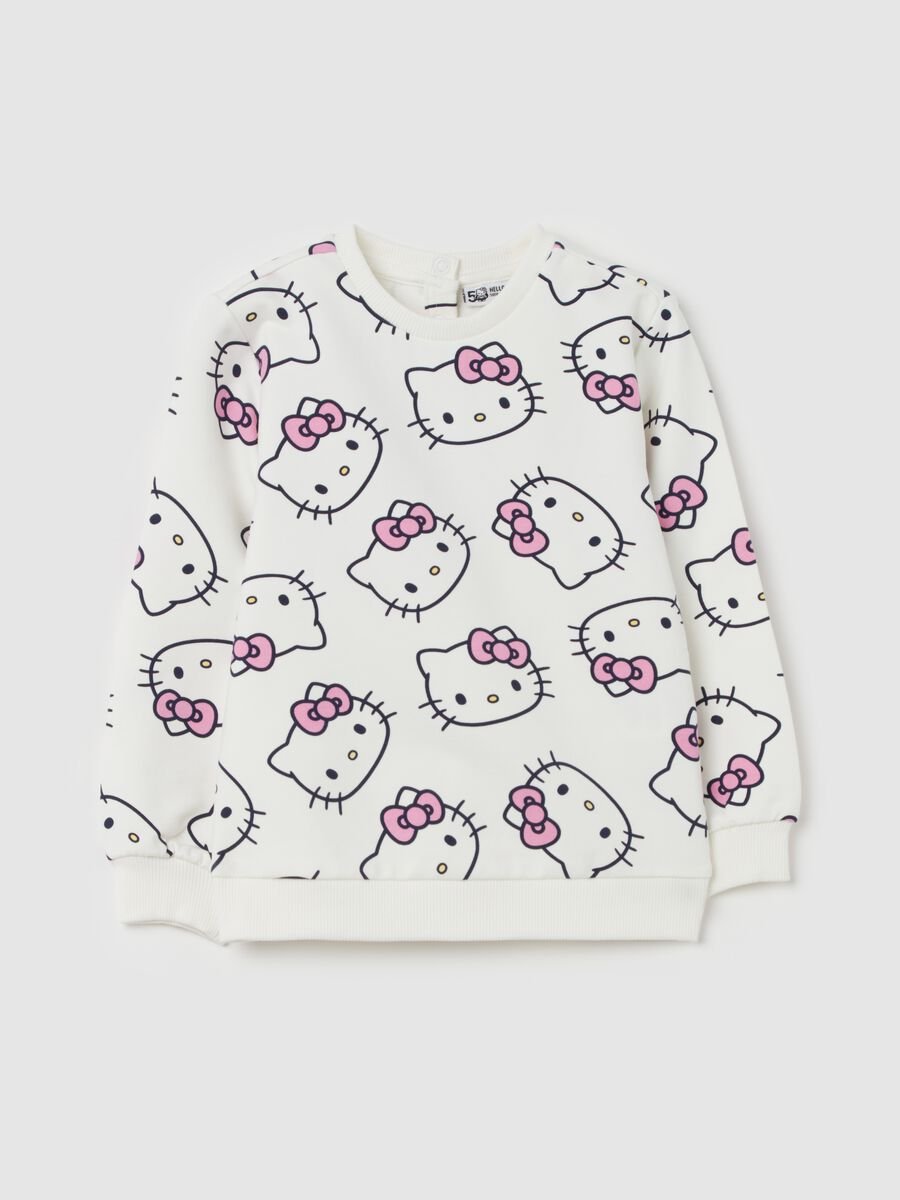 Round neck sweatshirt with Hello Kitty print_0