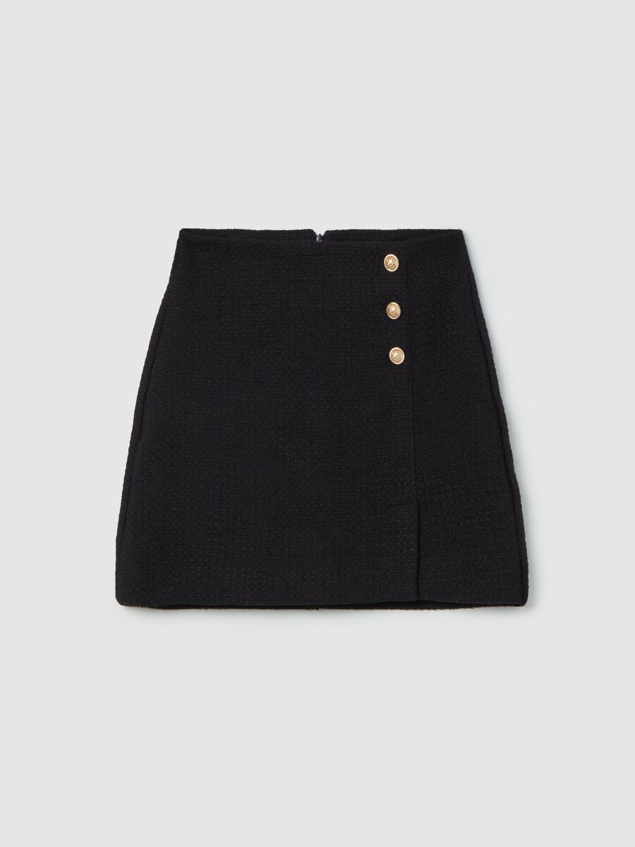 Contemporary tweed miniskirt with buttons_4