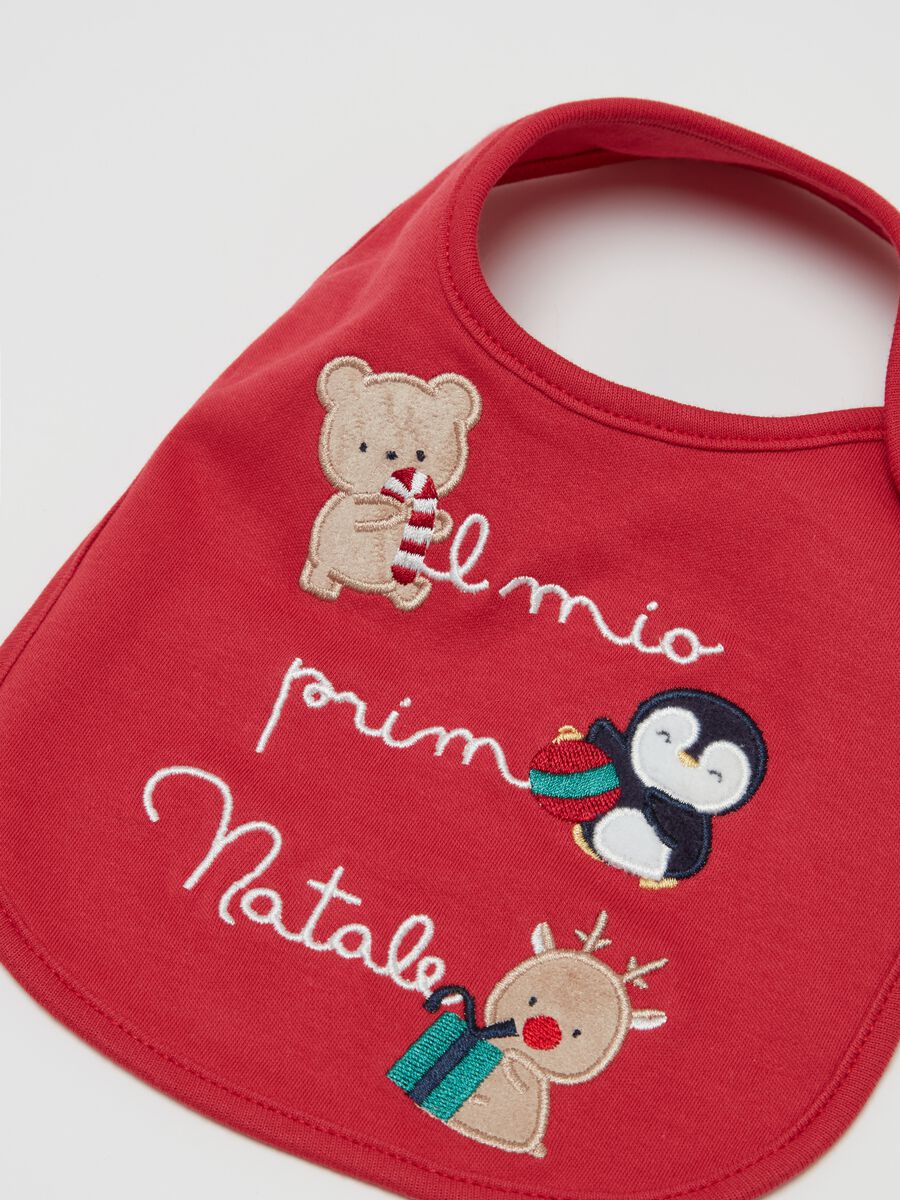 "Il mio primo Natale" bib in organic cotton_1