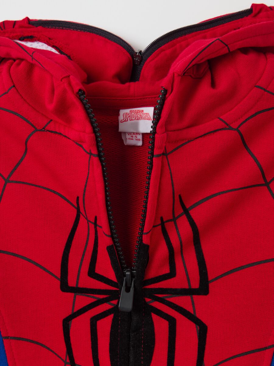 Full-zip sweatshirt with hood and Spider-Man print_2