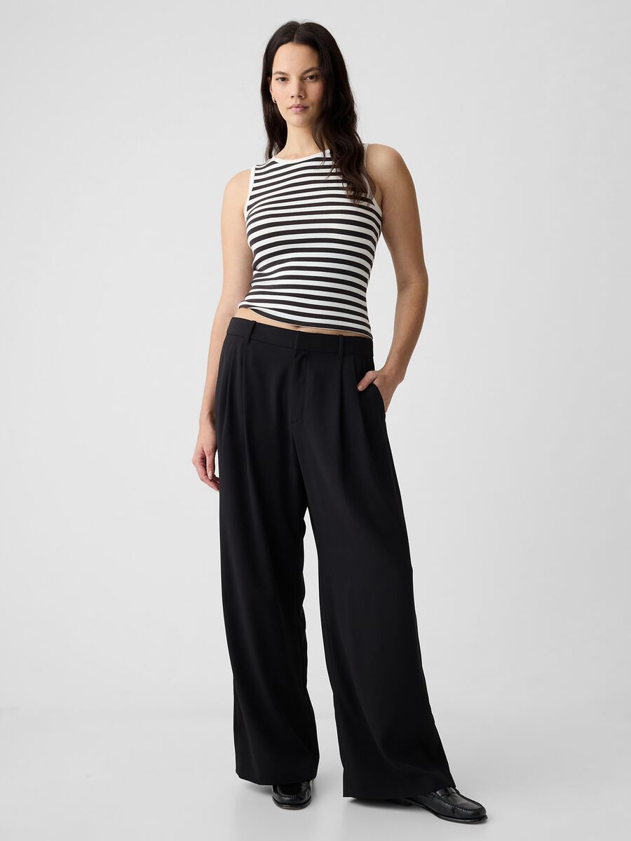 Wide-leg trousers with high waist and darts_4