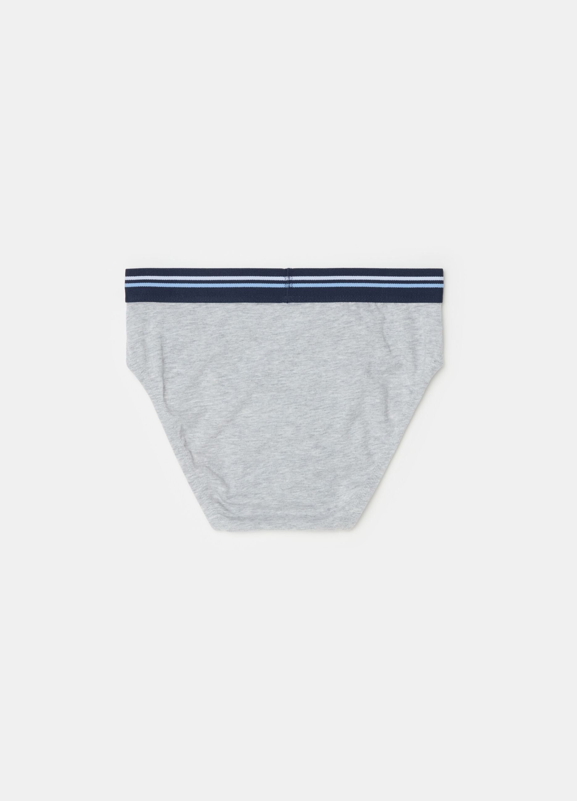 Organic cotton briefs with striped elastic