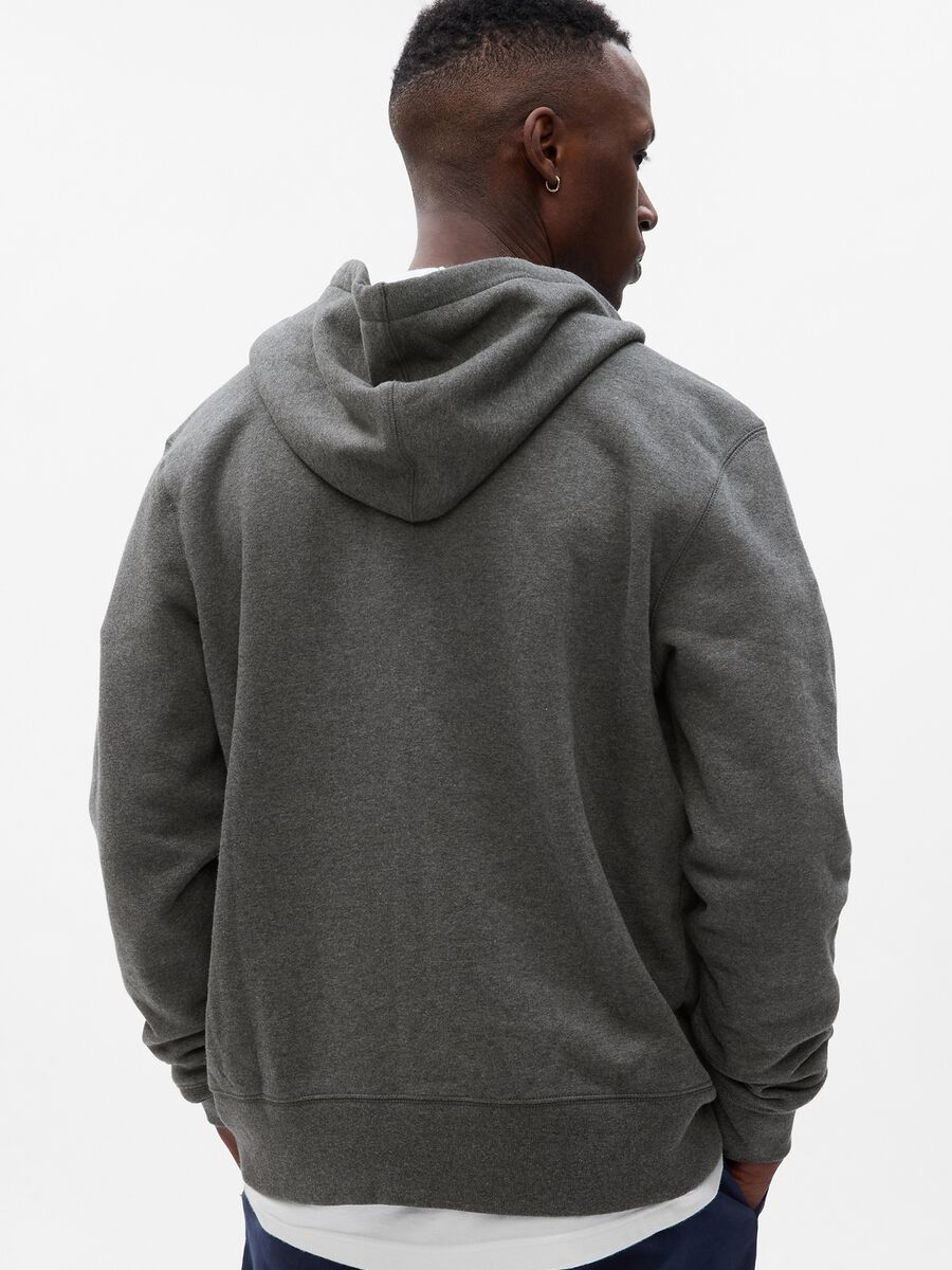Full-zip sweatshirt with hood and mini logo embroidery_1
