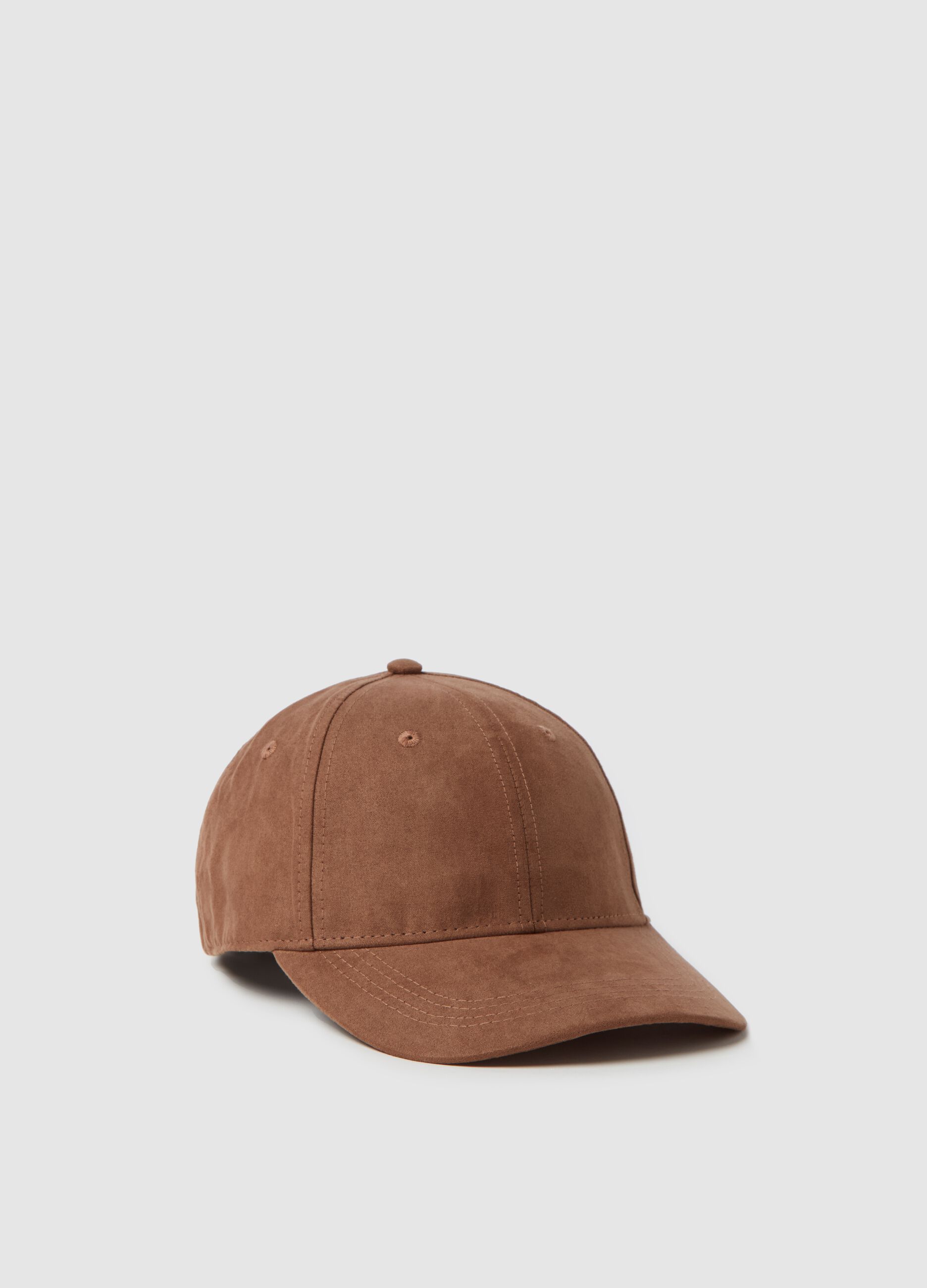 Suede-effect baseball cap