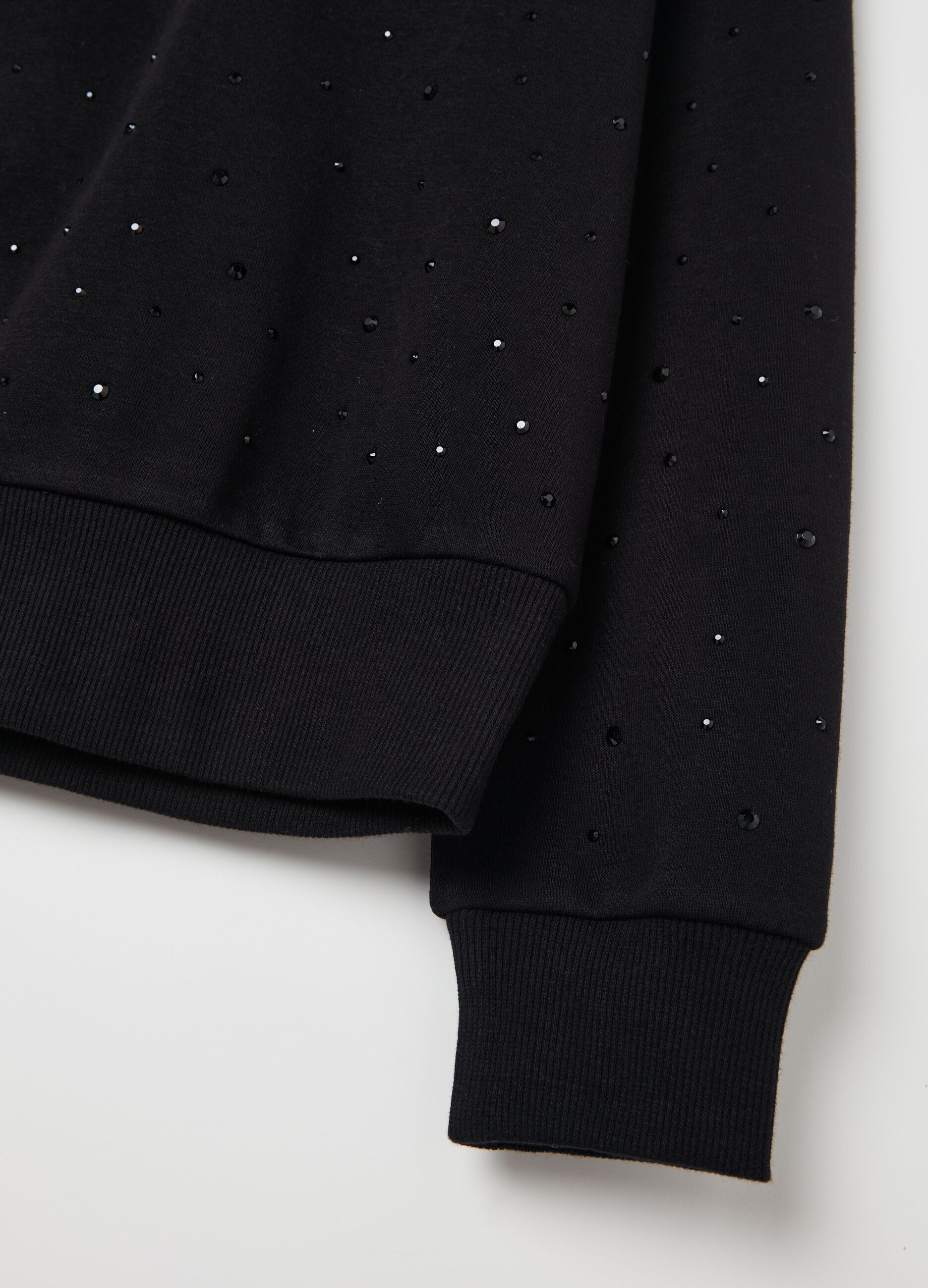 Oversized sweatshirt with all-over diamantés