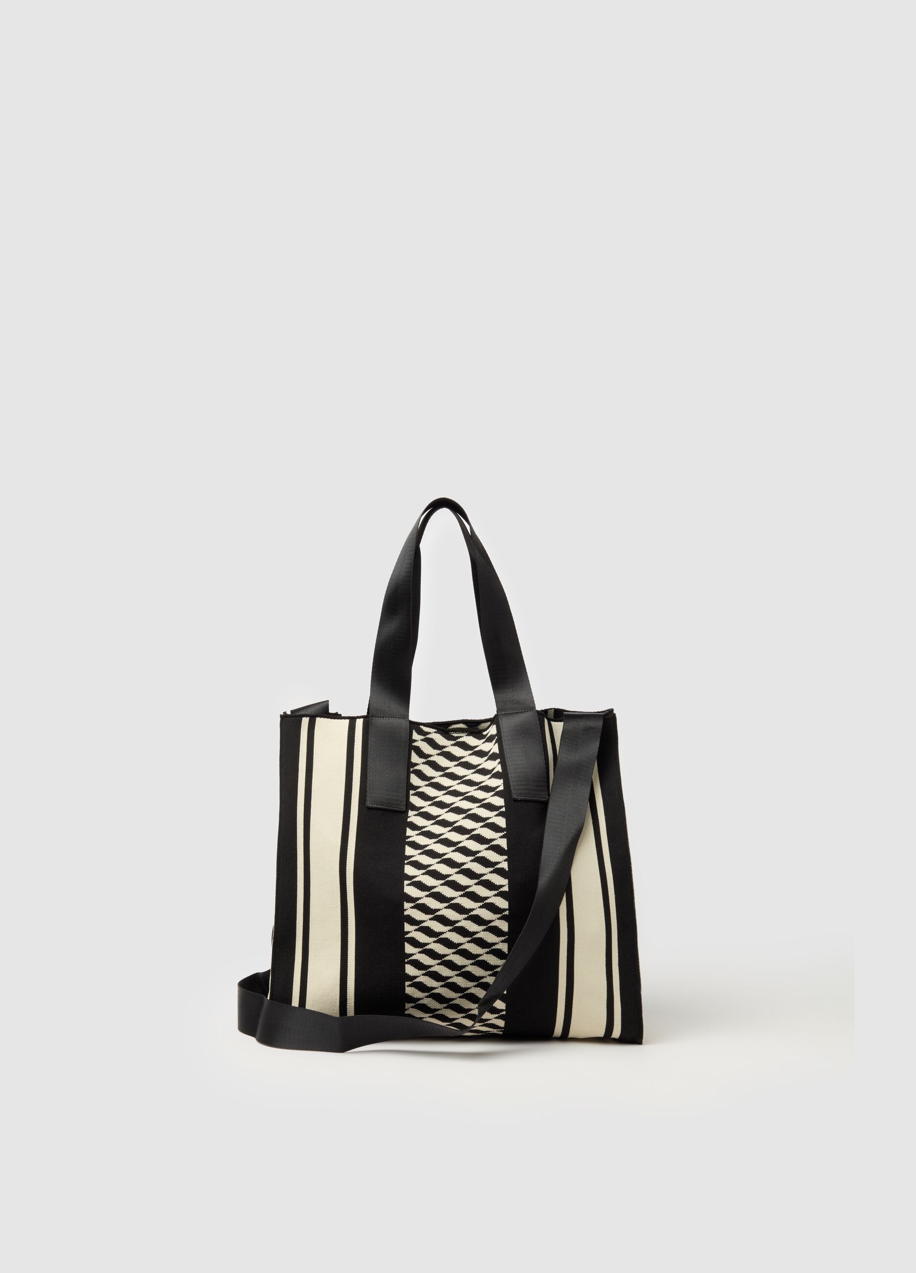 Tote bag con trama geometrica