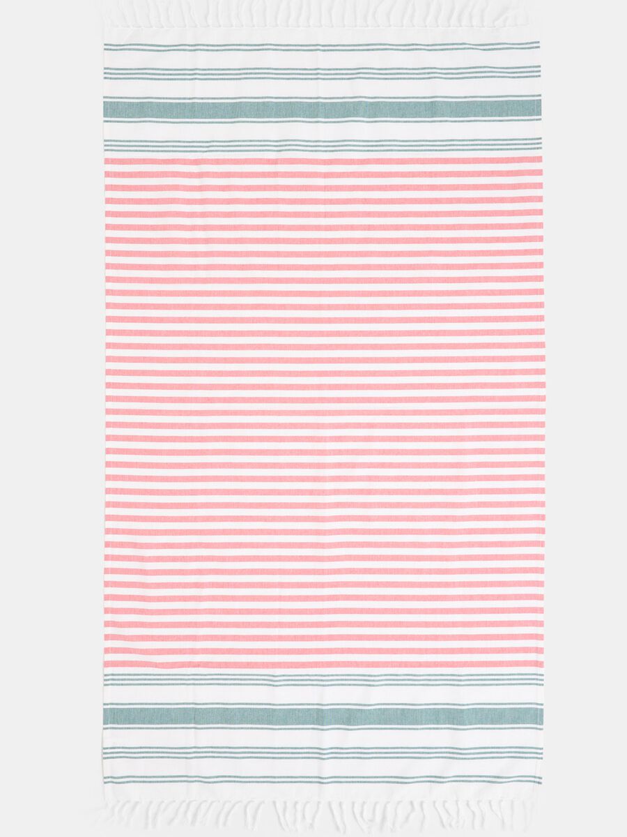 Striped beach towel in cotton_0