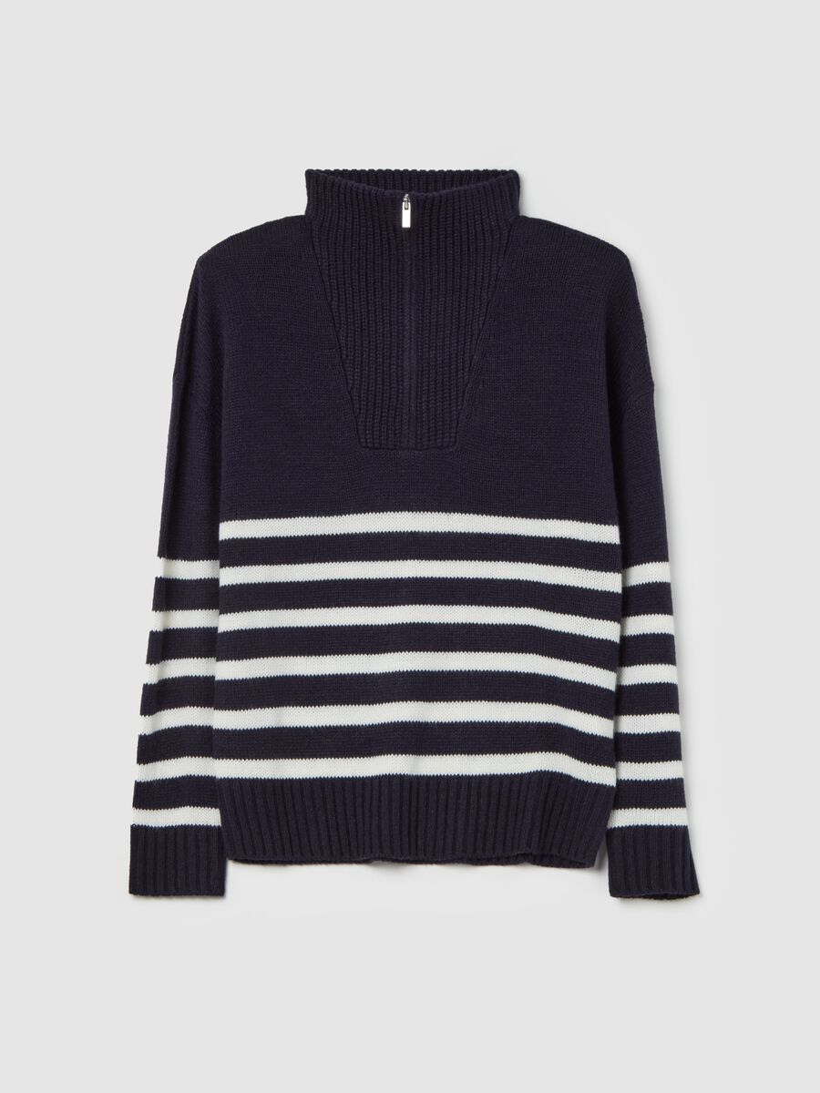 Pullover a righe half-zip_4