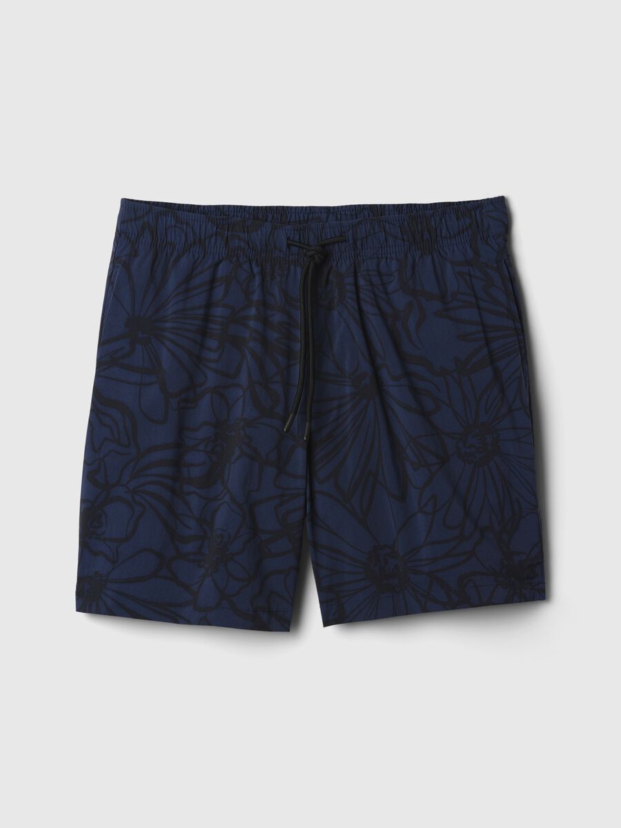Swimming trunks with pattern and drawstring_4