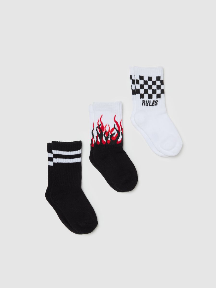 Three-pair pack short socks with designs_0