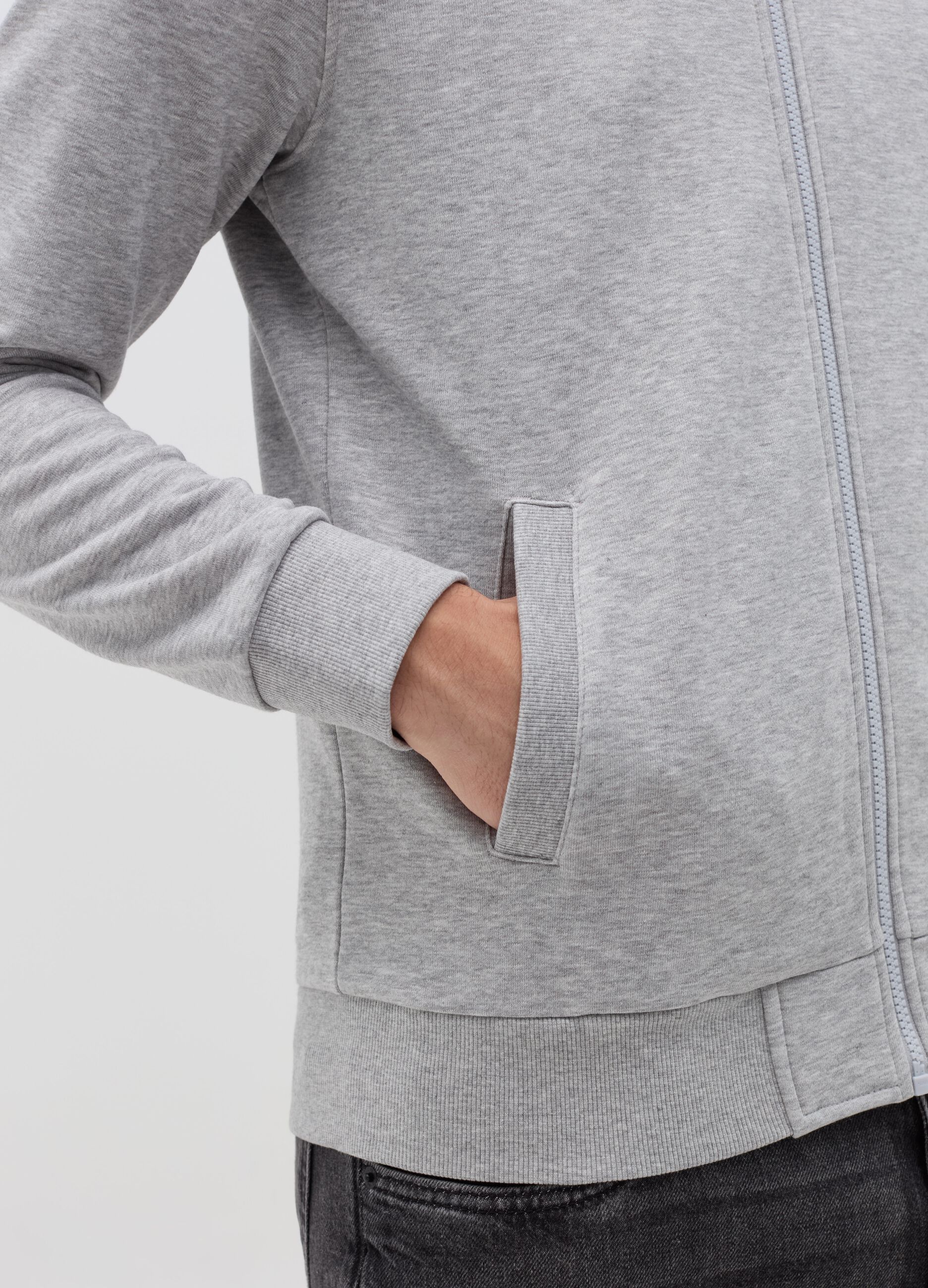 Full-zip in French Terry a collo alto