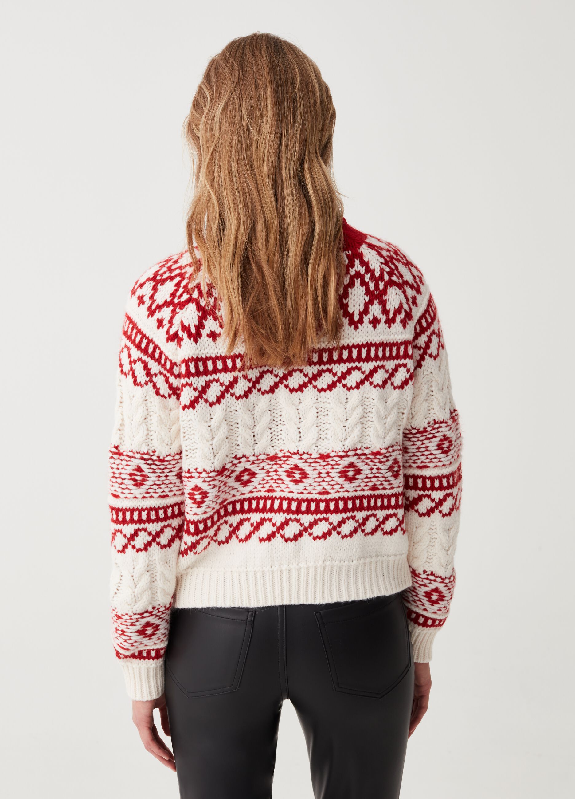 Pullover with Norwegian jacquard design