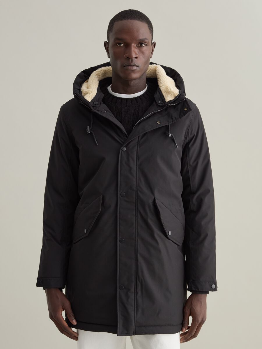 Parka with hood with sherpa lining_1