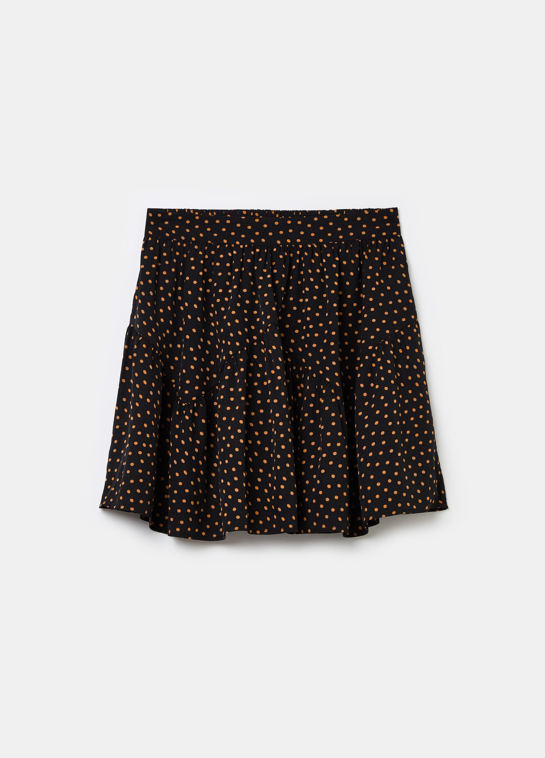 Short polka dot skirt with flounce