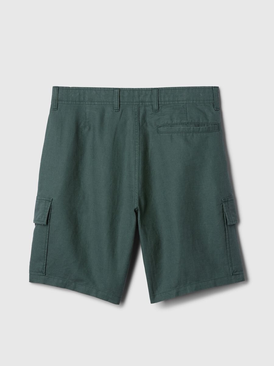 Cargo Bermuda shorts in linen and cotton_4