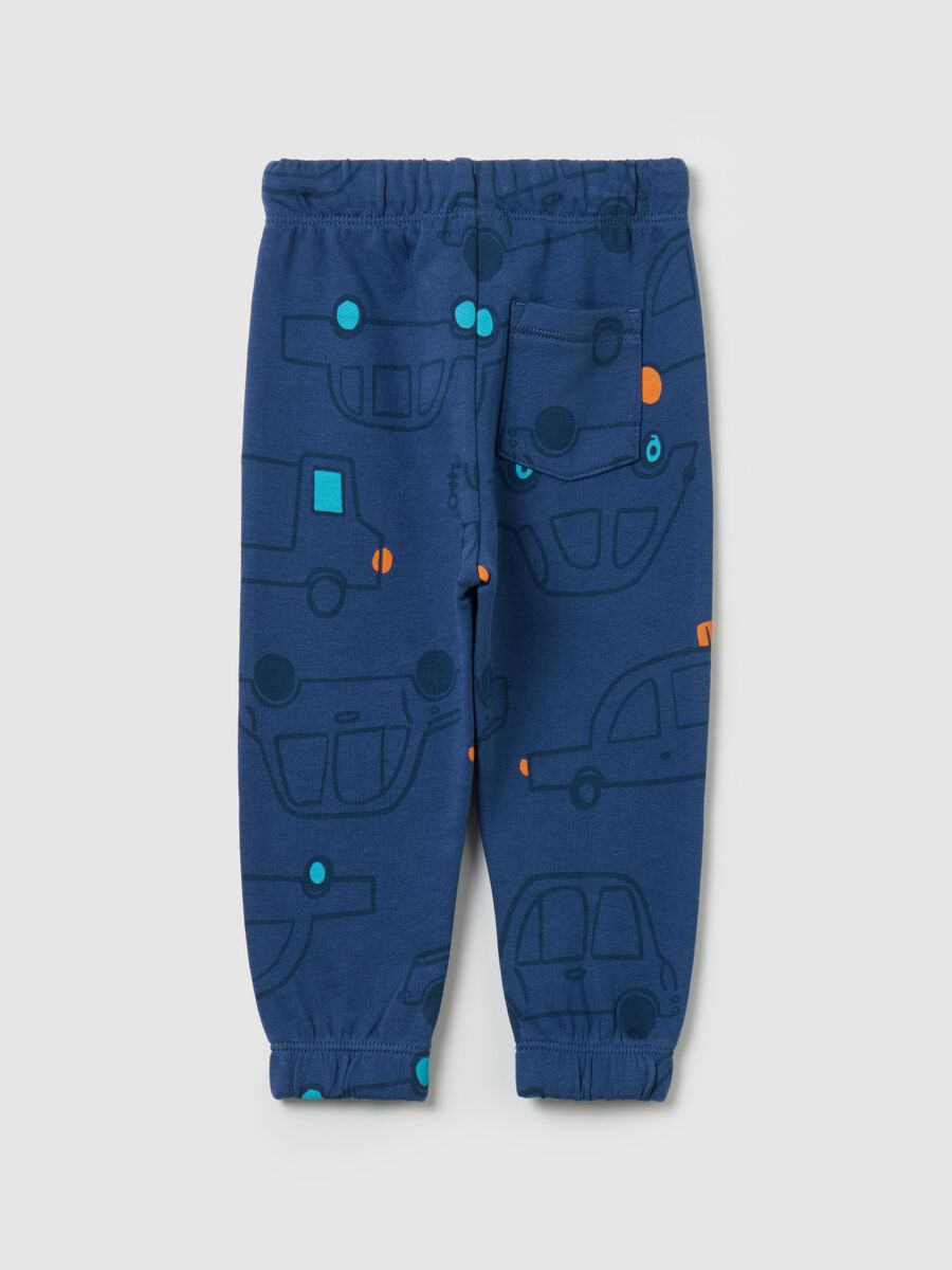 Fleece joggers with drawstring and print_1