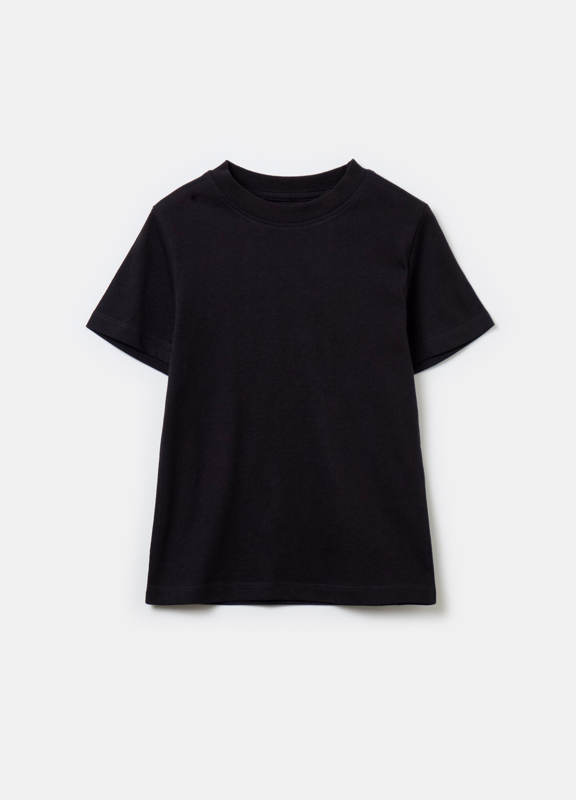 Solid colour T-shirt in organic cotton