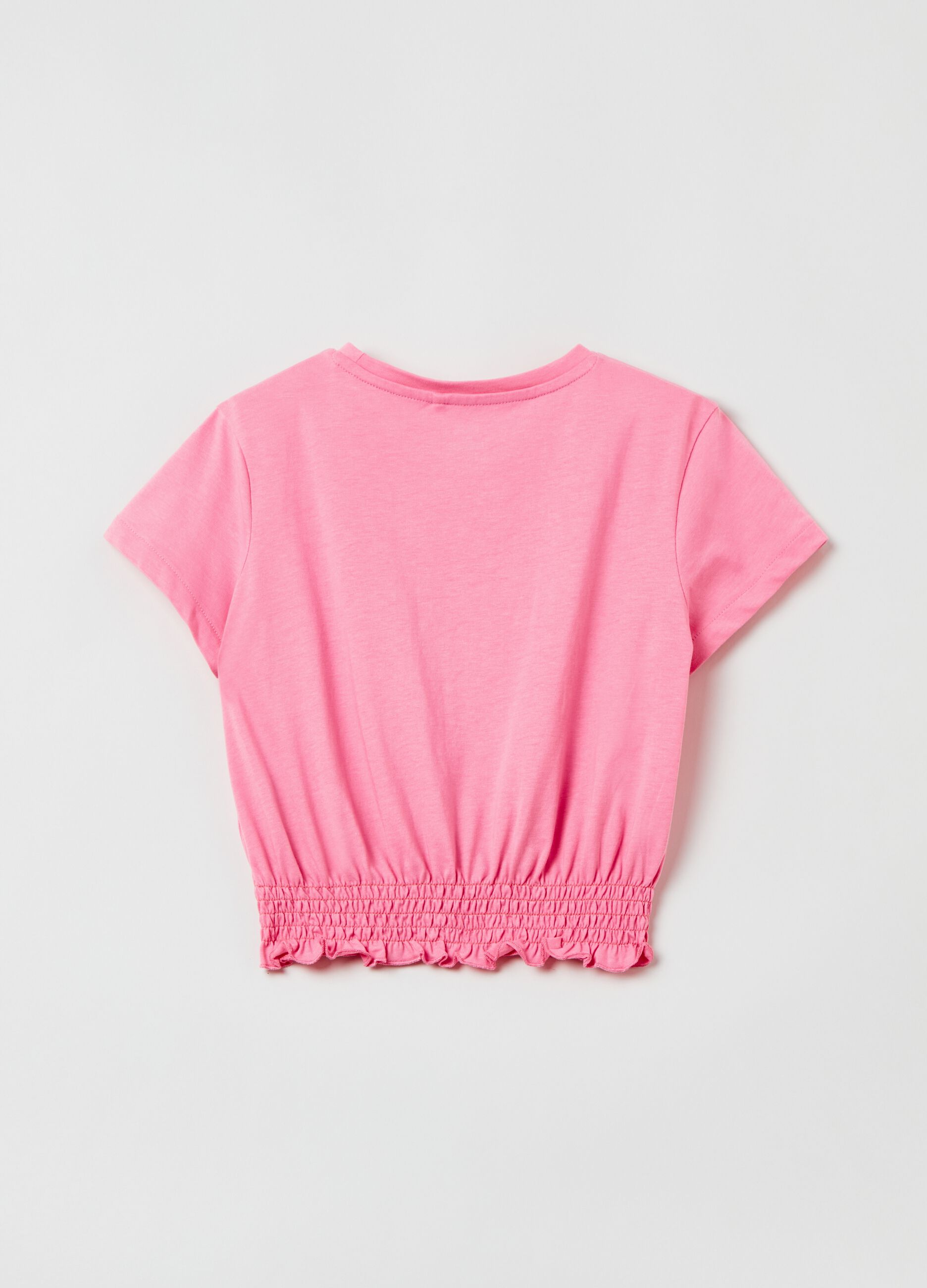 Cotton T-shirt with elastic base