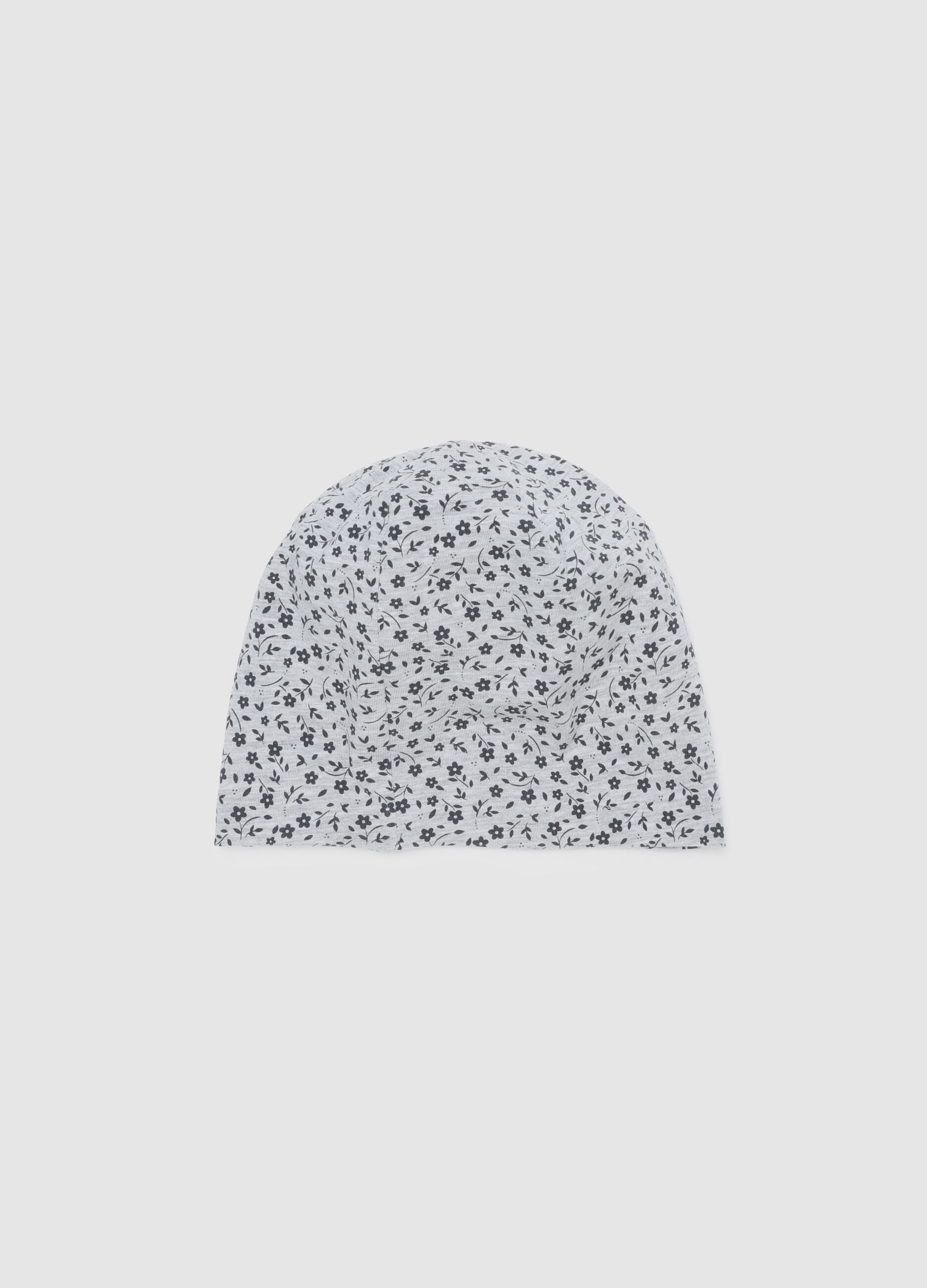 Floral hat in organic cotton