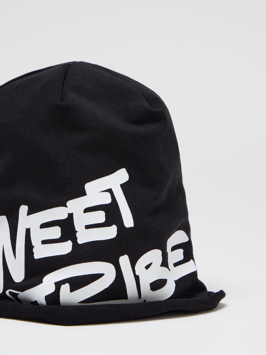 French terry hat with "Sweet Tribe” lettering_2