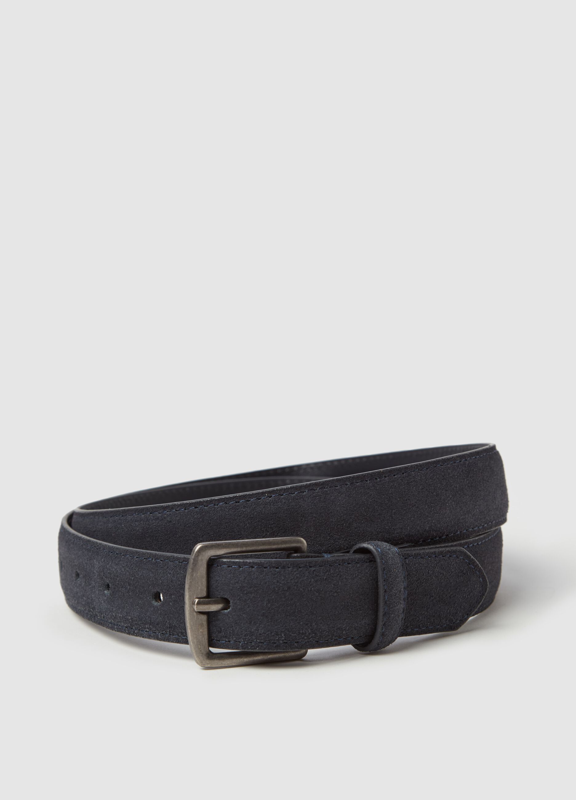 Contemporary belt in suede leather