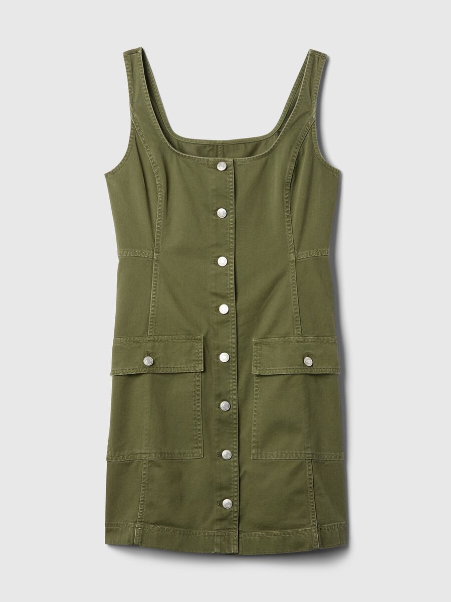 Short utility dress with buttons_5