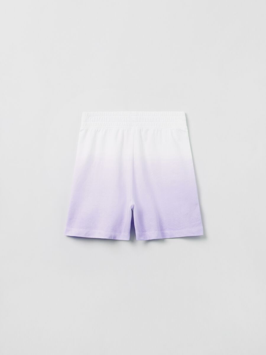 Shorts in cotone con fantasia Dip Dye_1