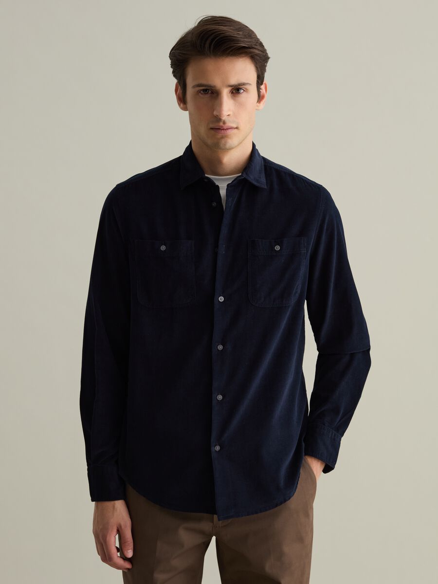 Contemporary cotton shirt with pockets_1