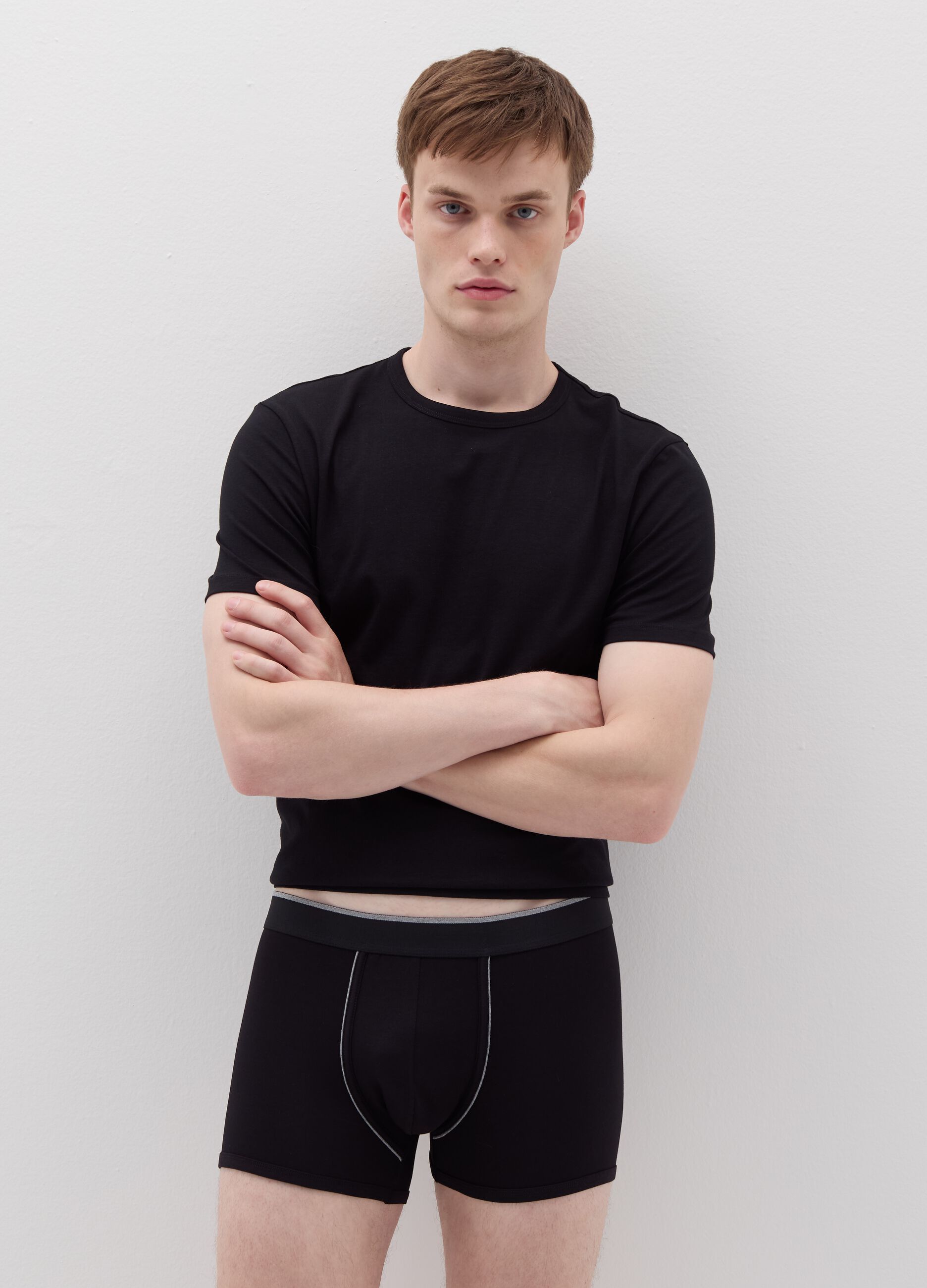 Two-pack boxer shorts with contrasting piping