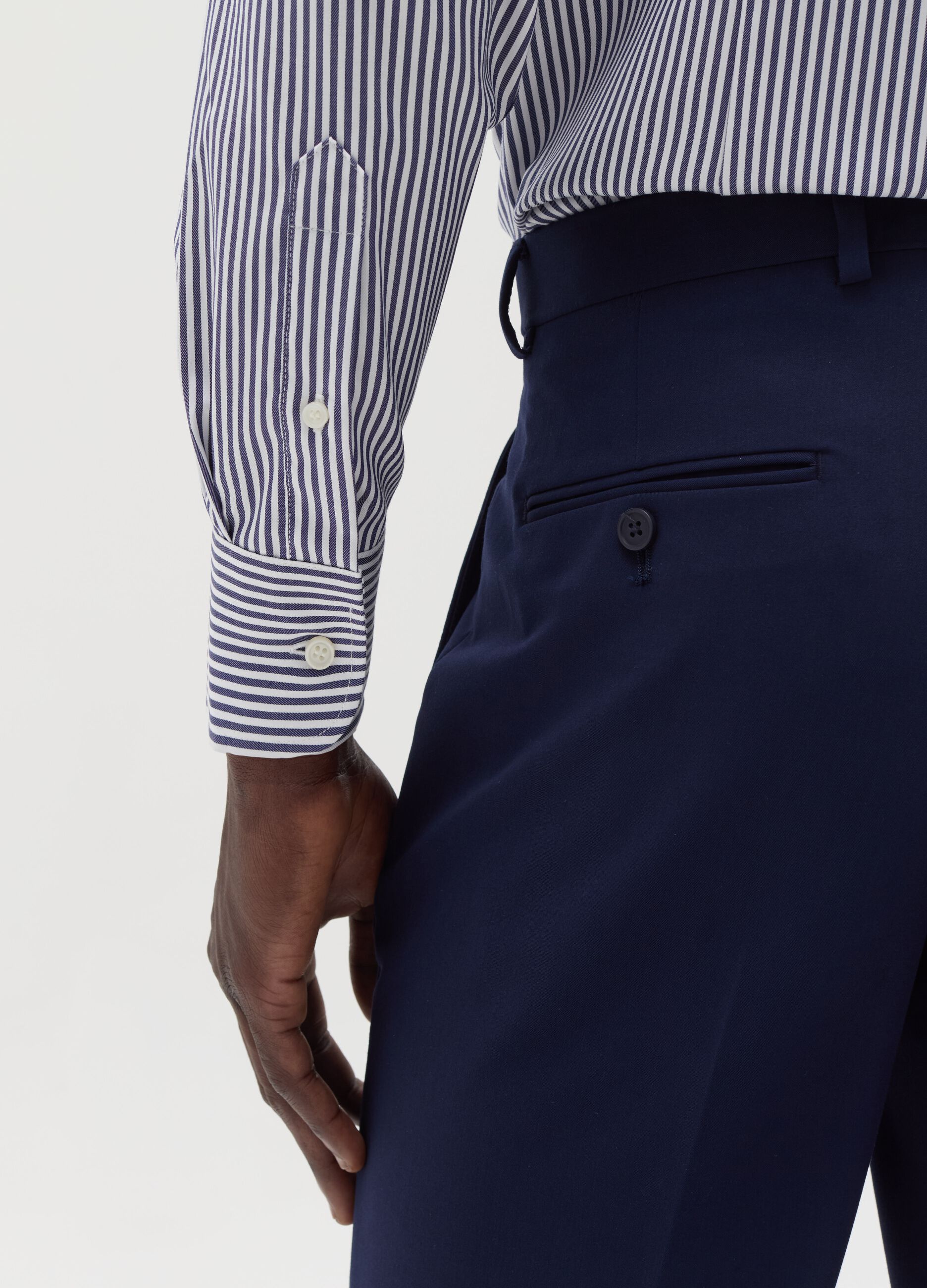 Slim-fit shirt with double-twist stripes