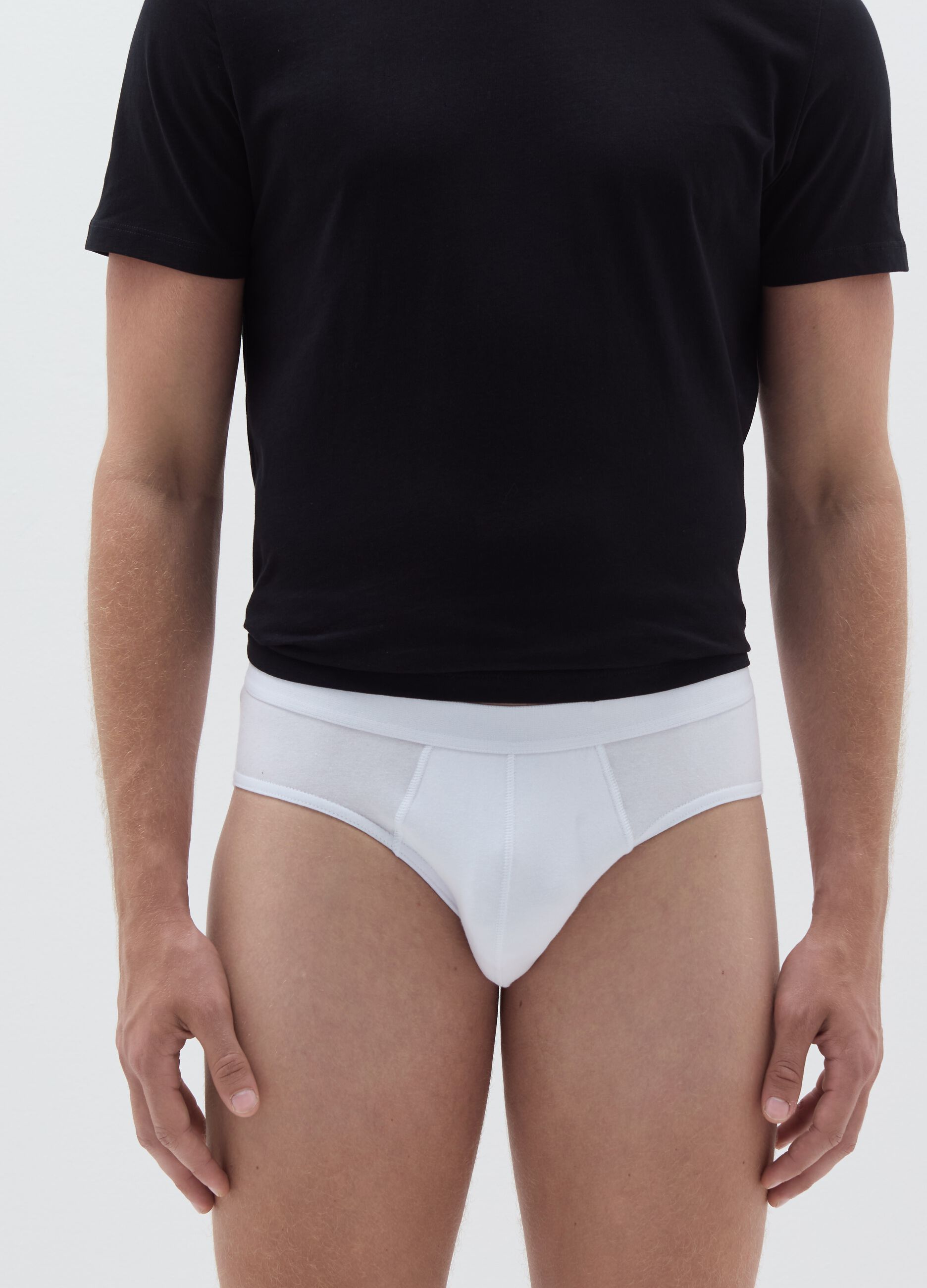 Five-pack briefs with external elastic