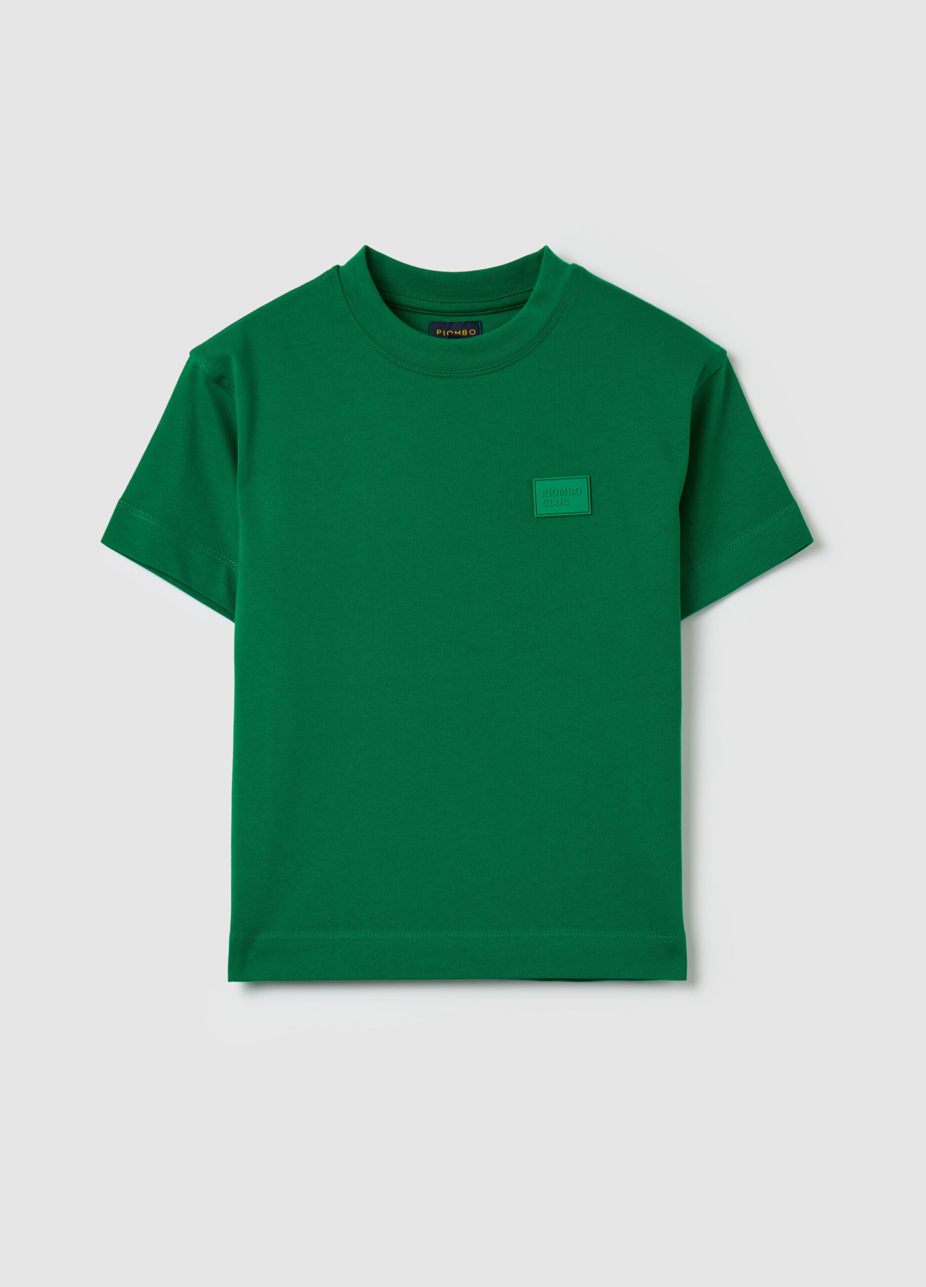 Cotton T-shirt with logo patch