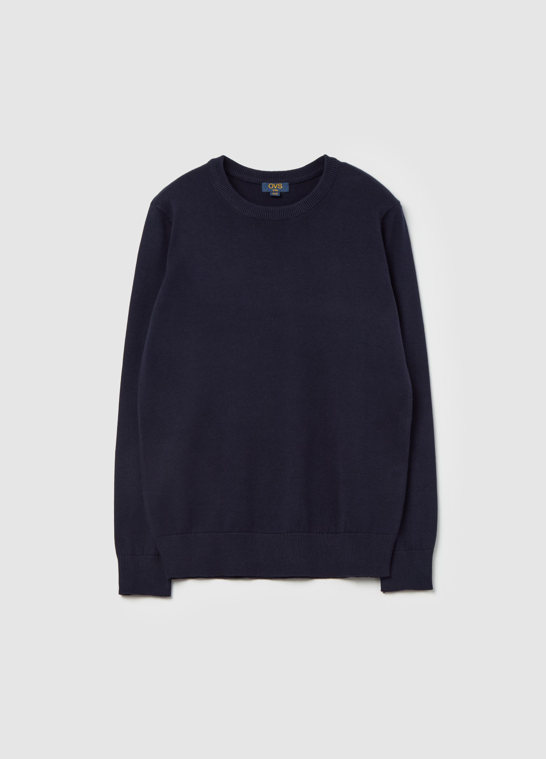 Cotton pullover with round neck