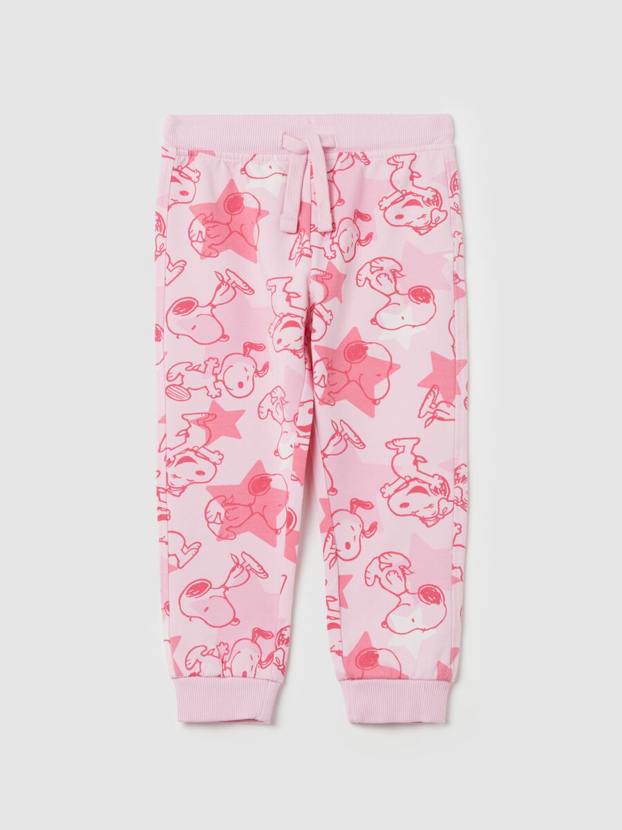 Joggers with drawstring and Snoopy print_0