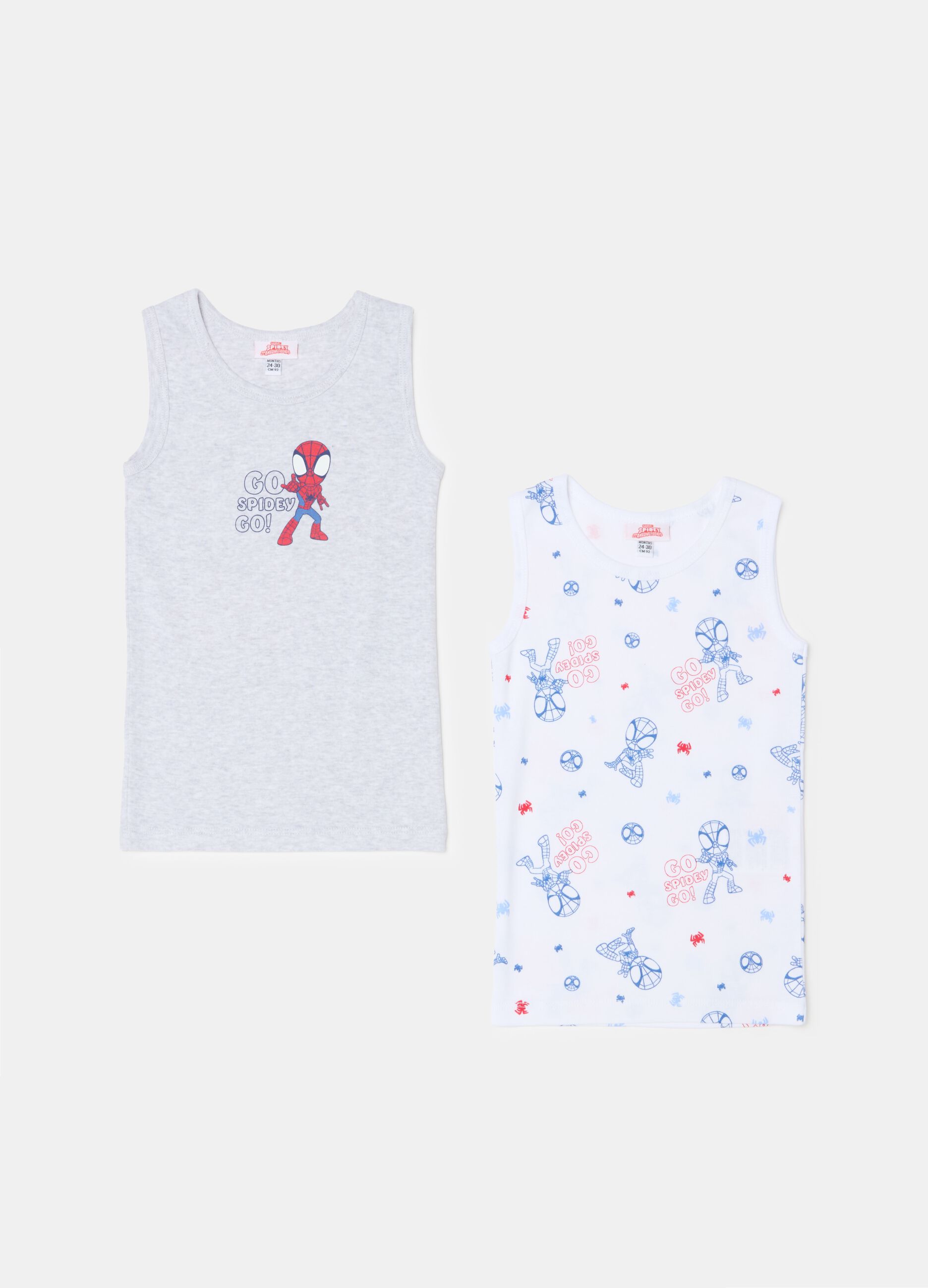 Two-pack racerback vests with Spidey print