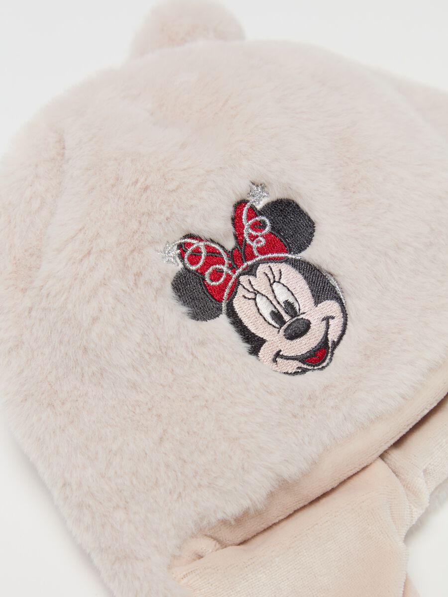 Faux fur hat with Minnie Mouse embroidery_2