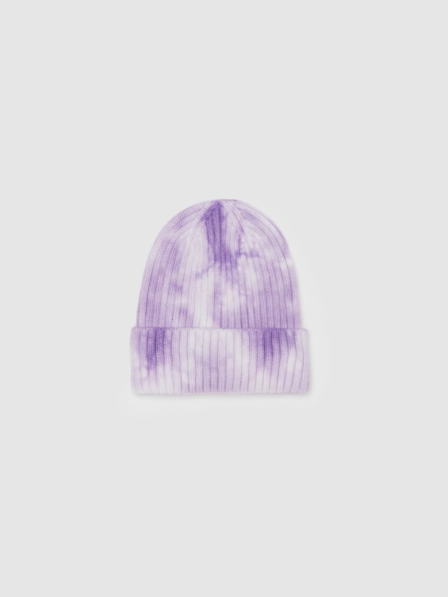 Ribbed hat with tie-dye pattern_0