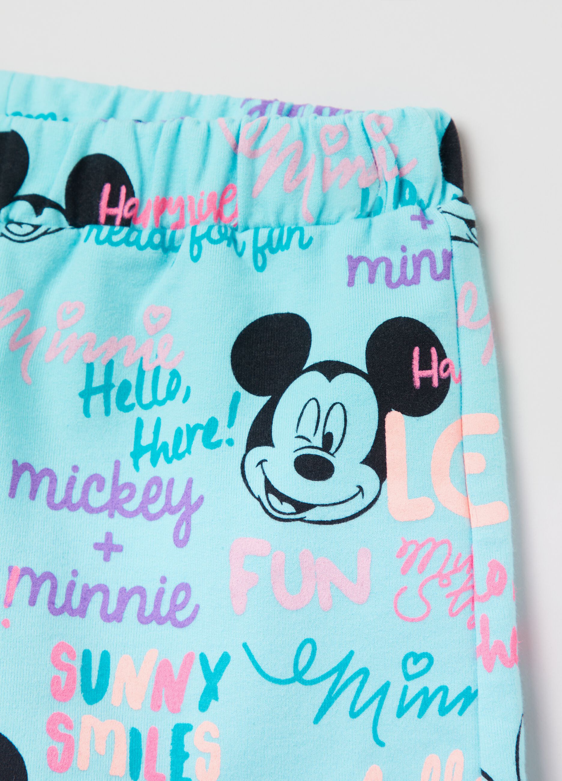 Shorts with Disney Minnie and Mickey Mouse print