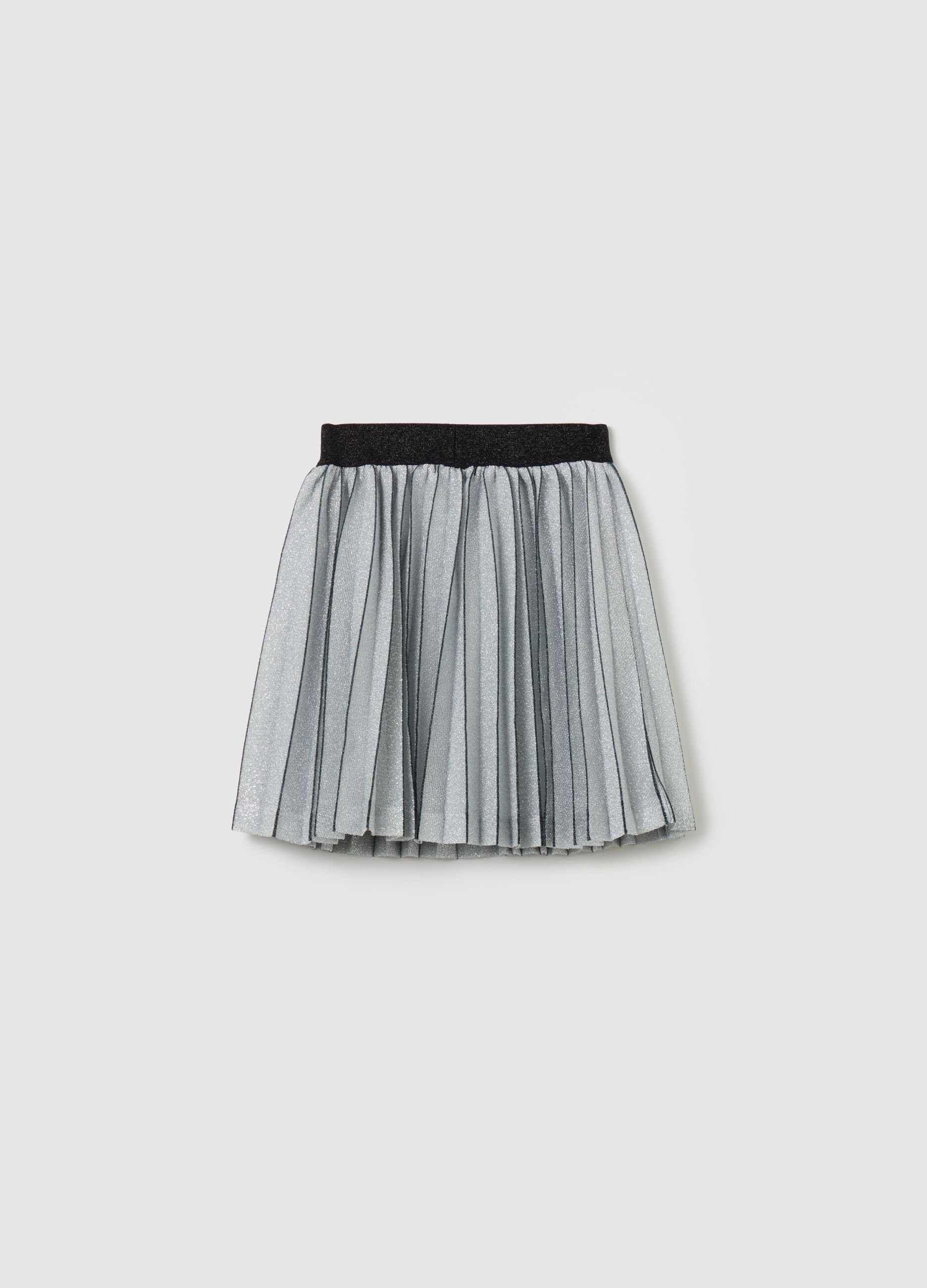 Short pleated skirt in lurex