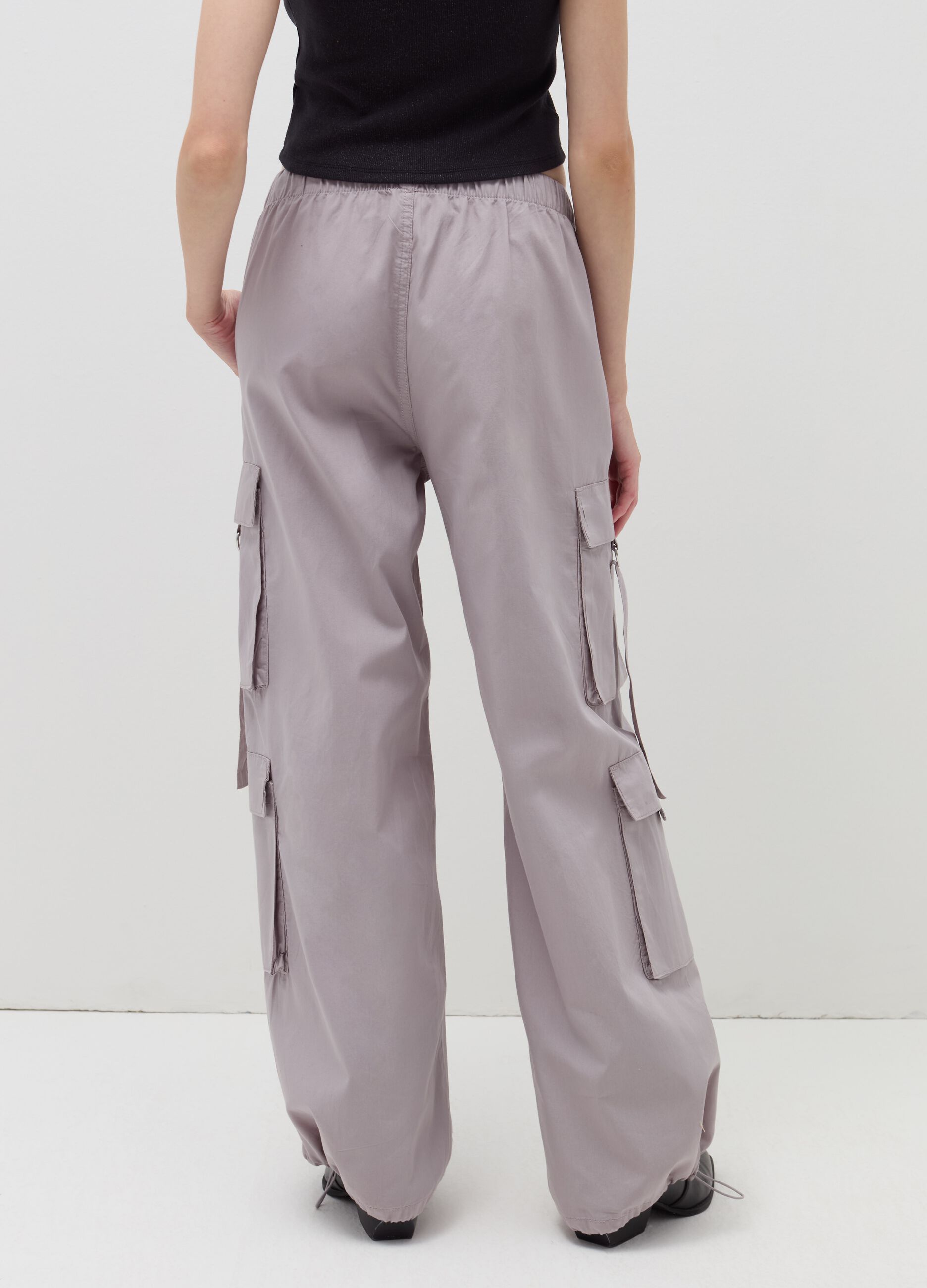 Cotton cargo parachute trousers