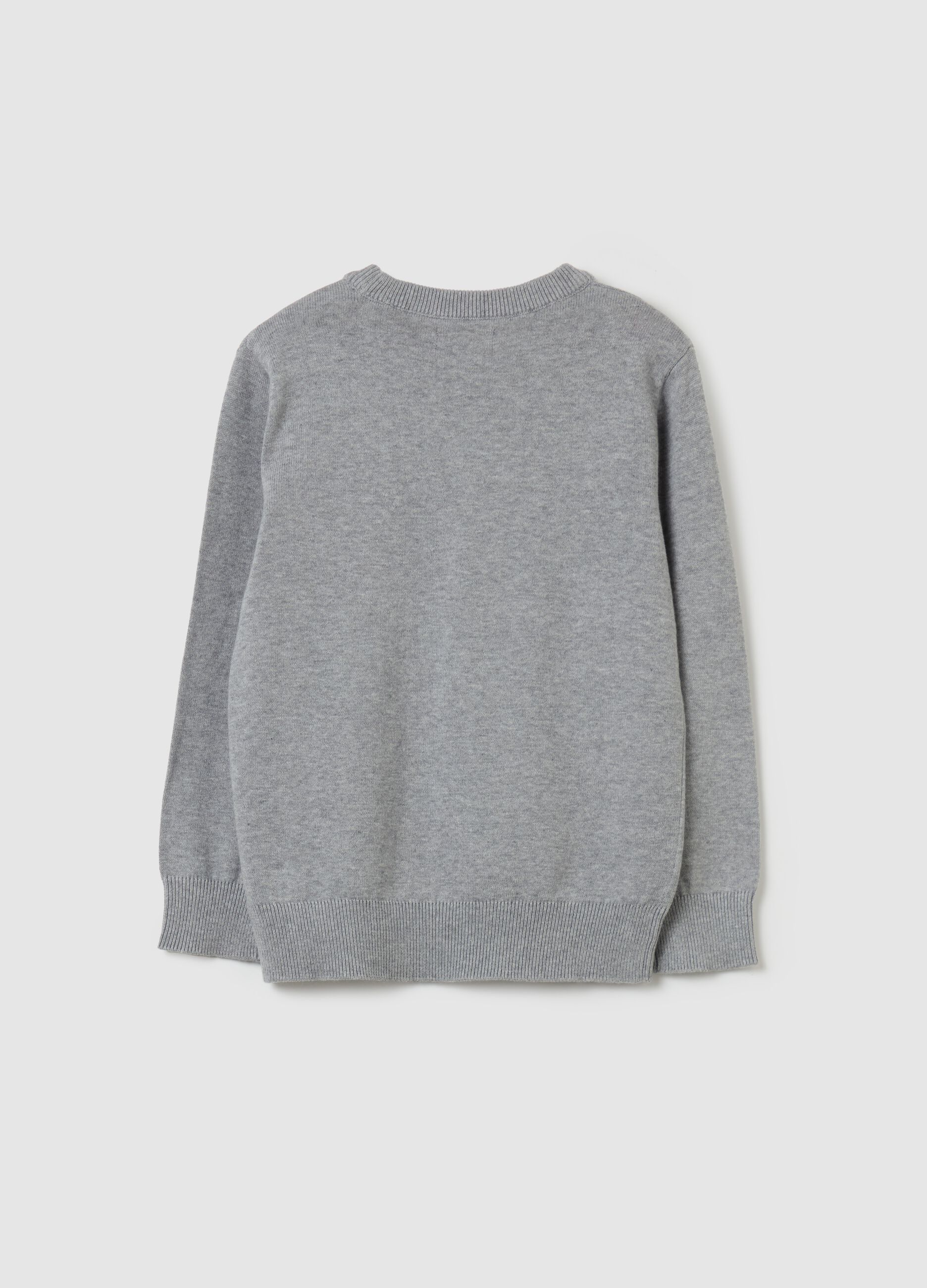 Cotton pullover with round neck