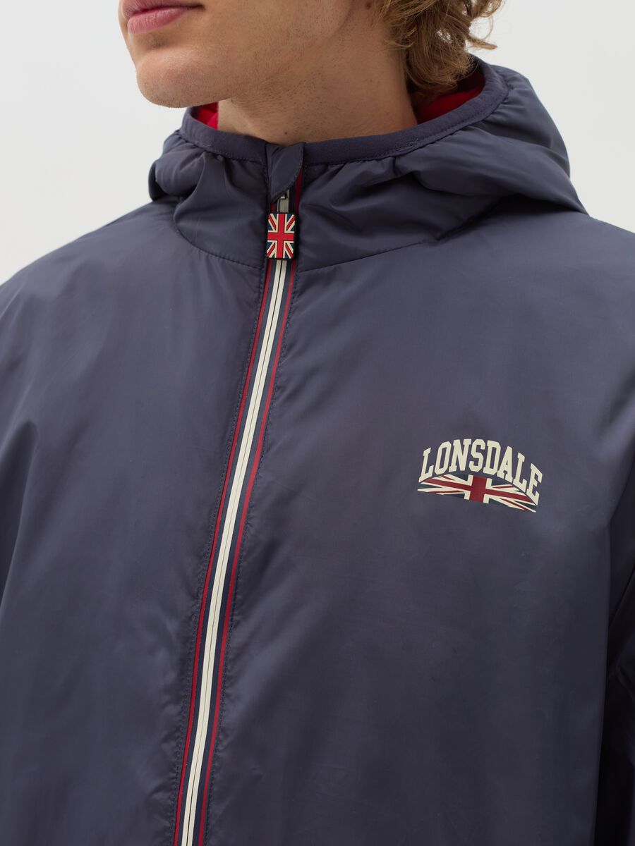 Waterproof jacket with hood and logo print_3