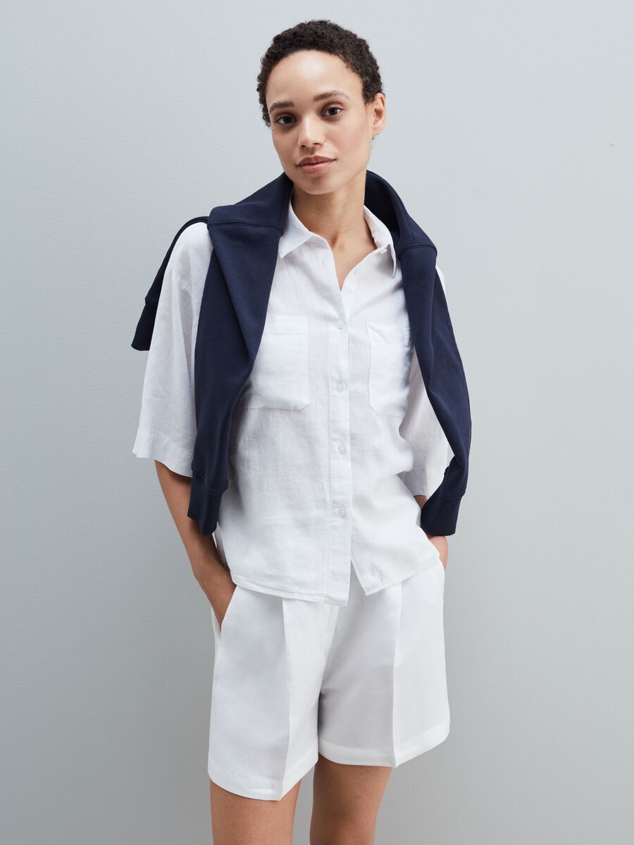 Linen and viscose shirt with pockets_0