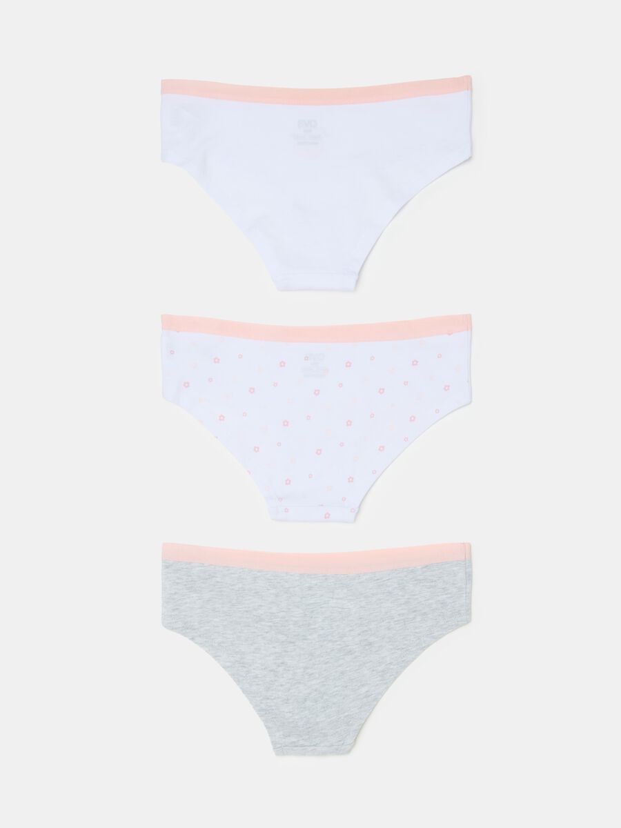 Three-pack French knickers in organic cotton with print_1