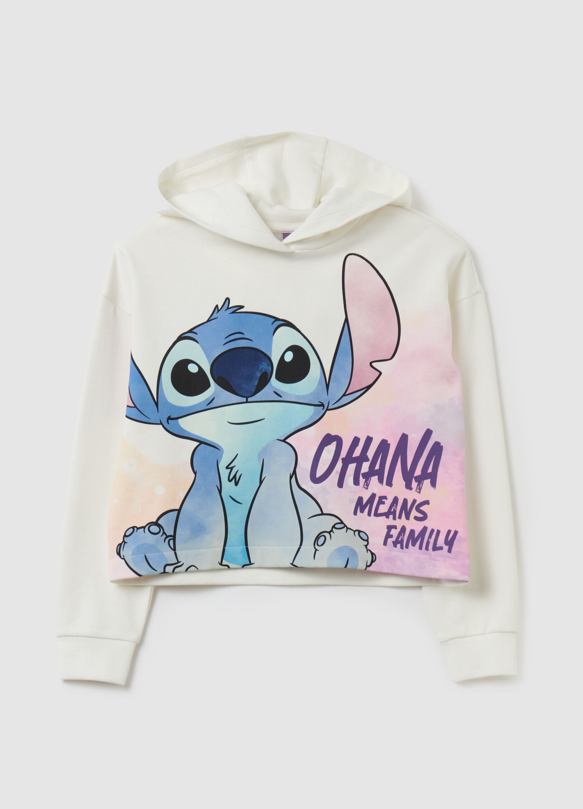 Crop sweatshirt with Stitch print